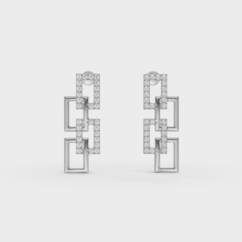 Link Diamond Drop Earrings