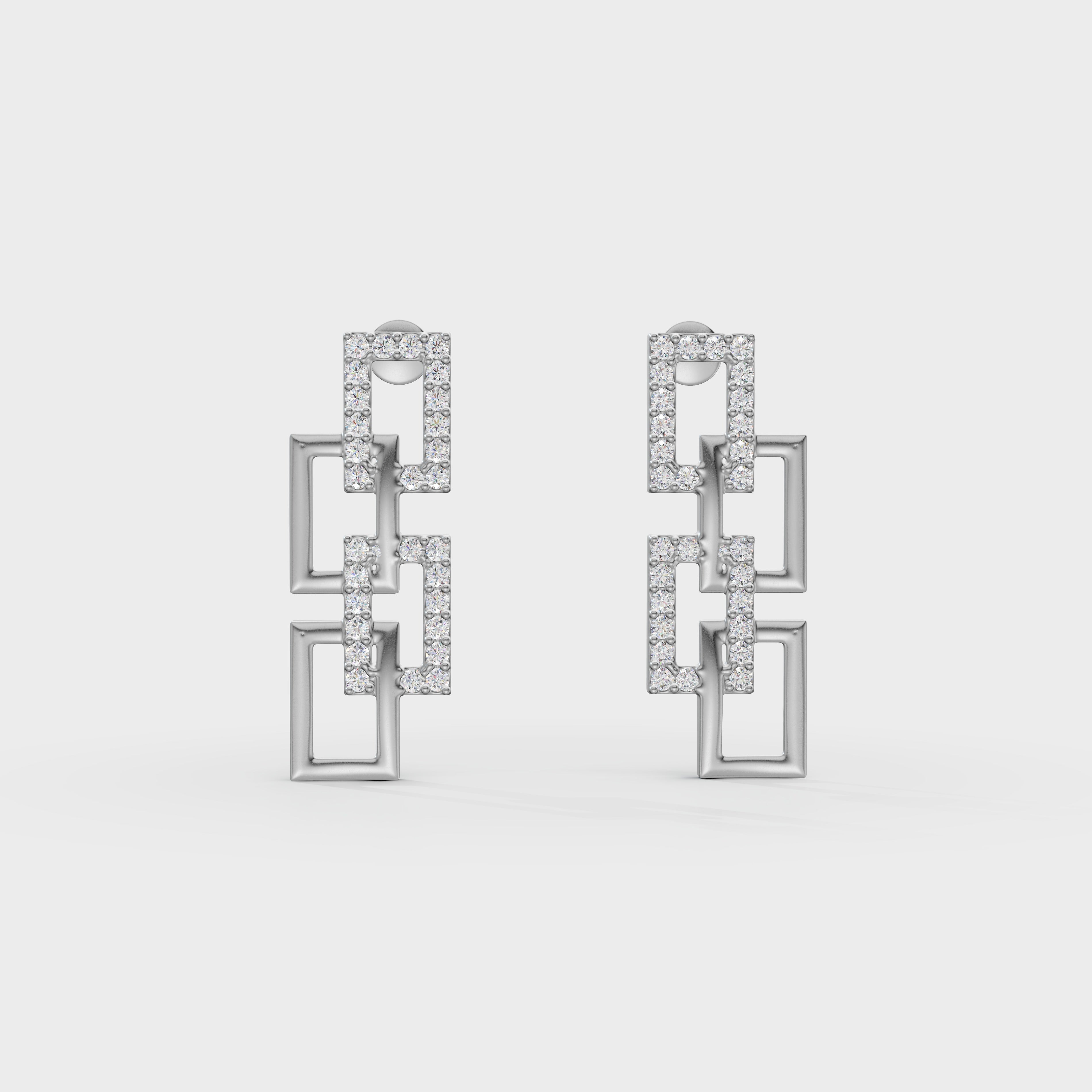 Link Diamond Drop Earrings