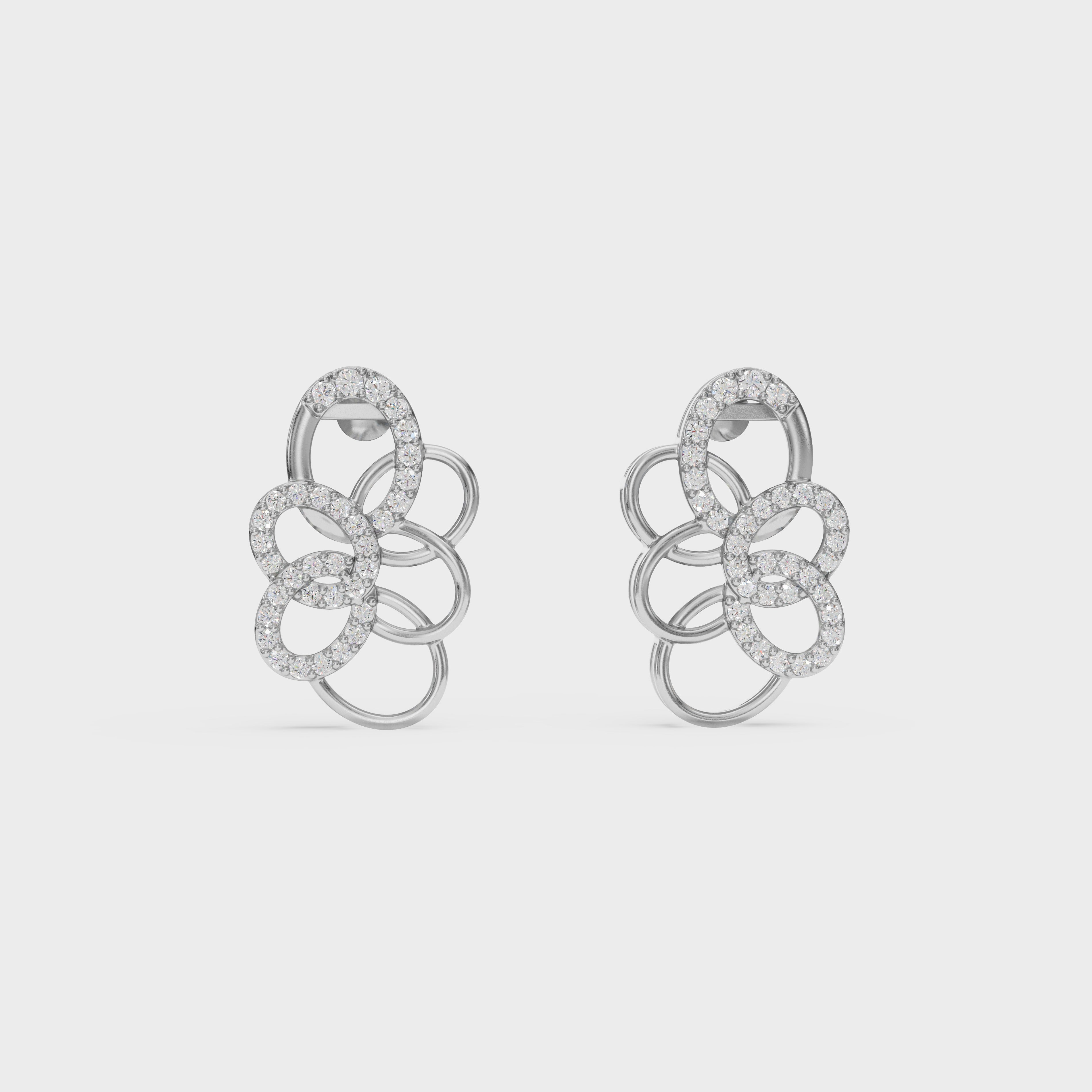 Flowing Petal Diamond Studs
