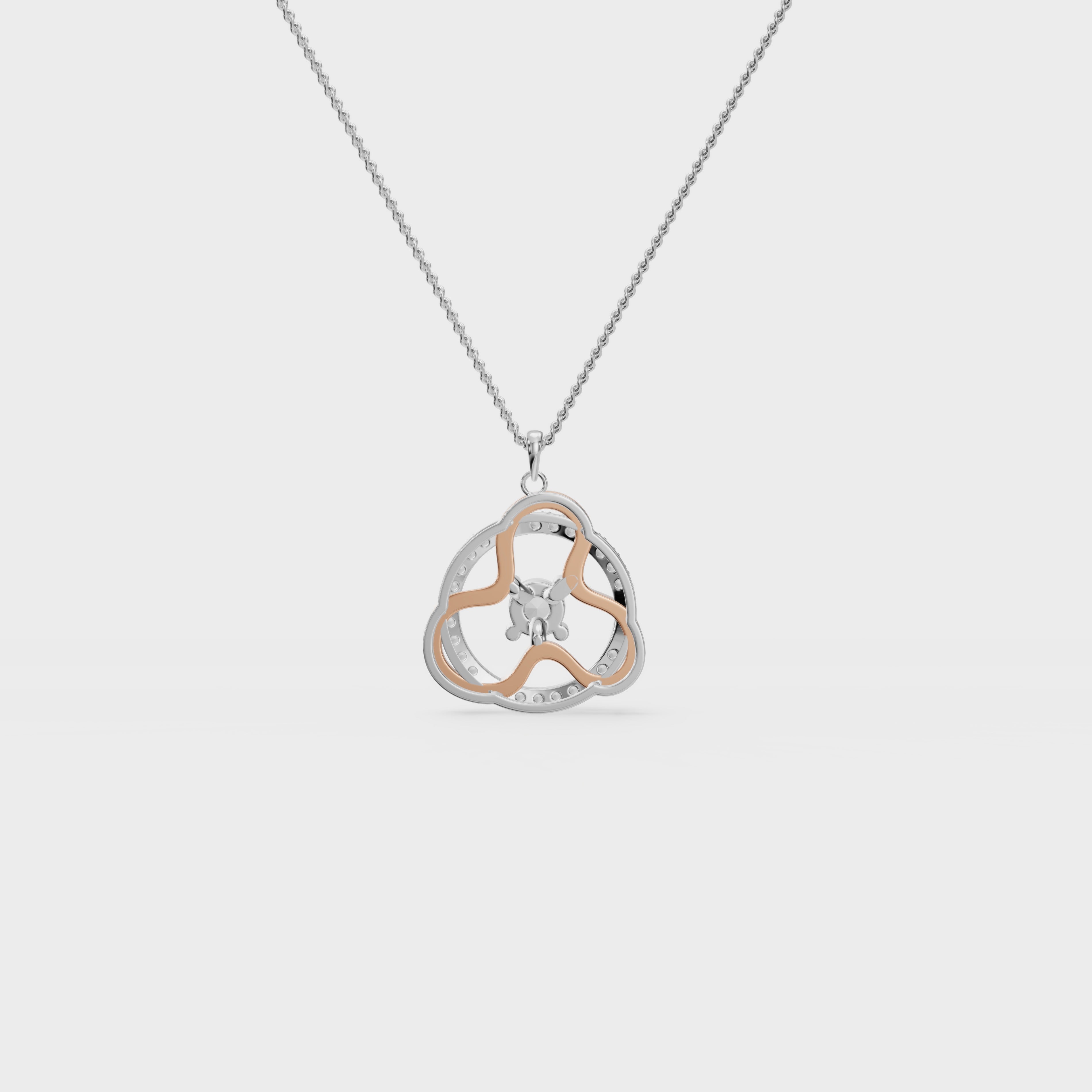 Trefoil Round Diamond Pendant