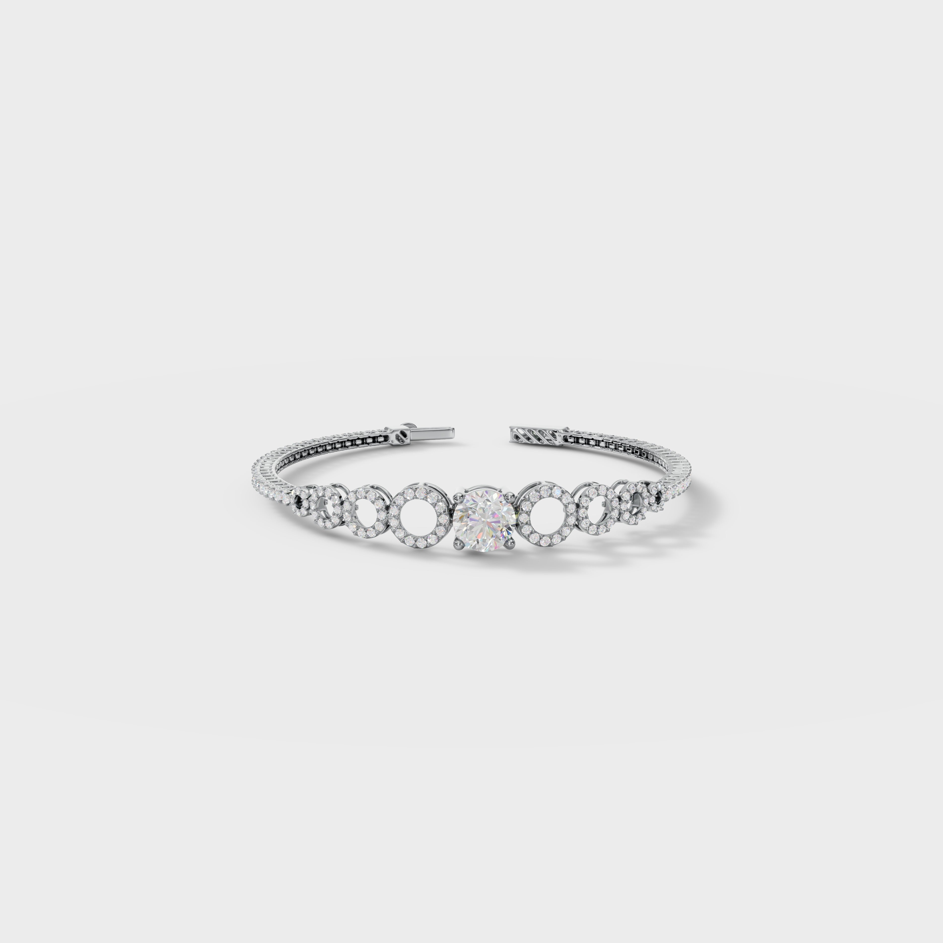 Halo Circle Solitaire Bracelet