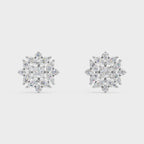 Floral Diamond Stud Earrings