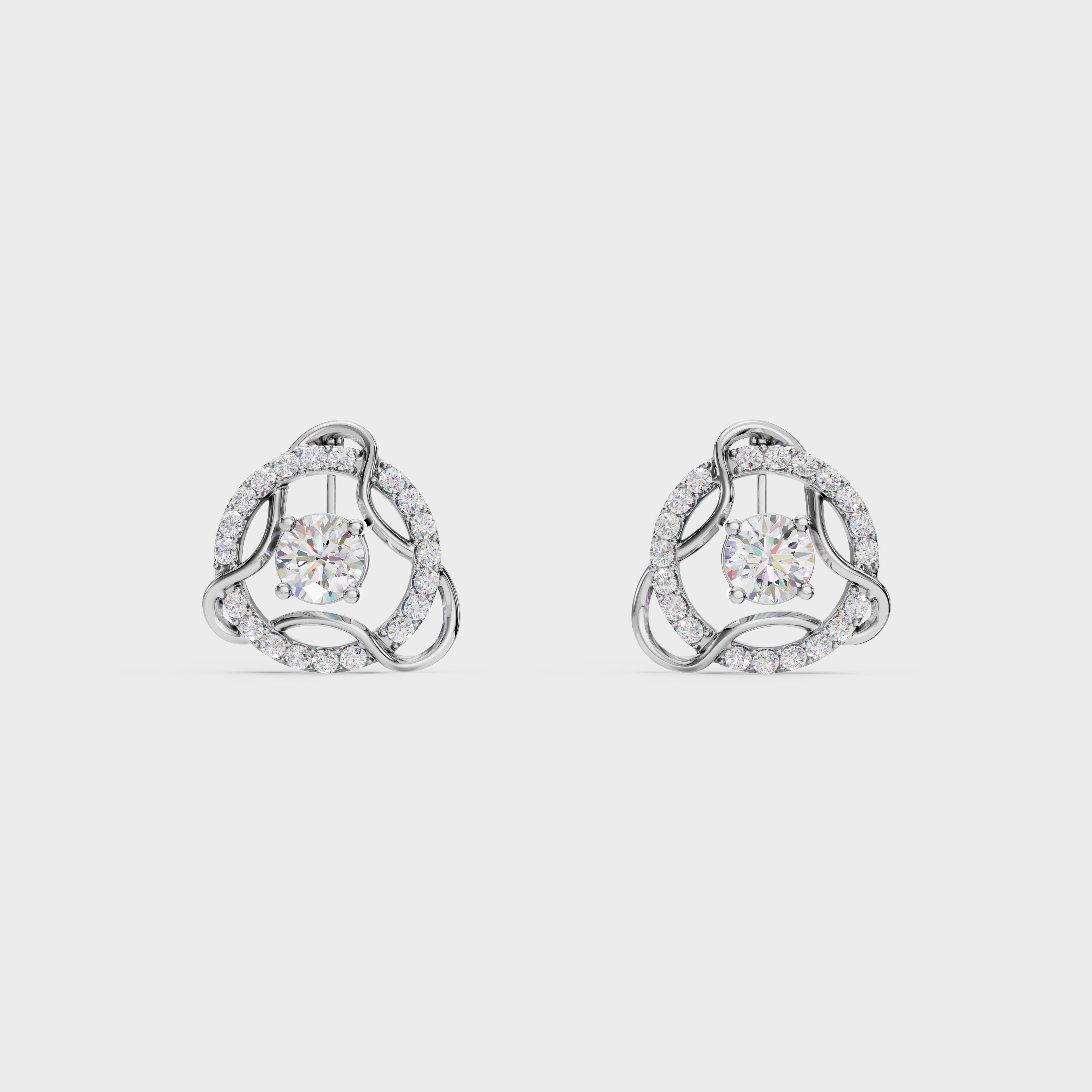 Modern Diamond 2 in 1 Earrings