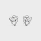 Diamond Swirl Halo Earrings