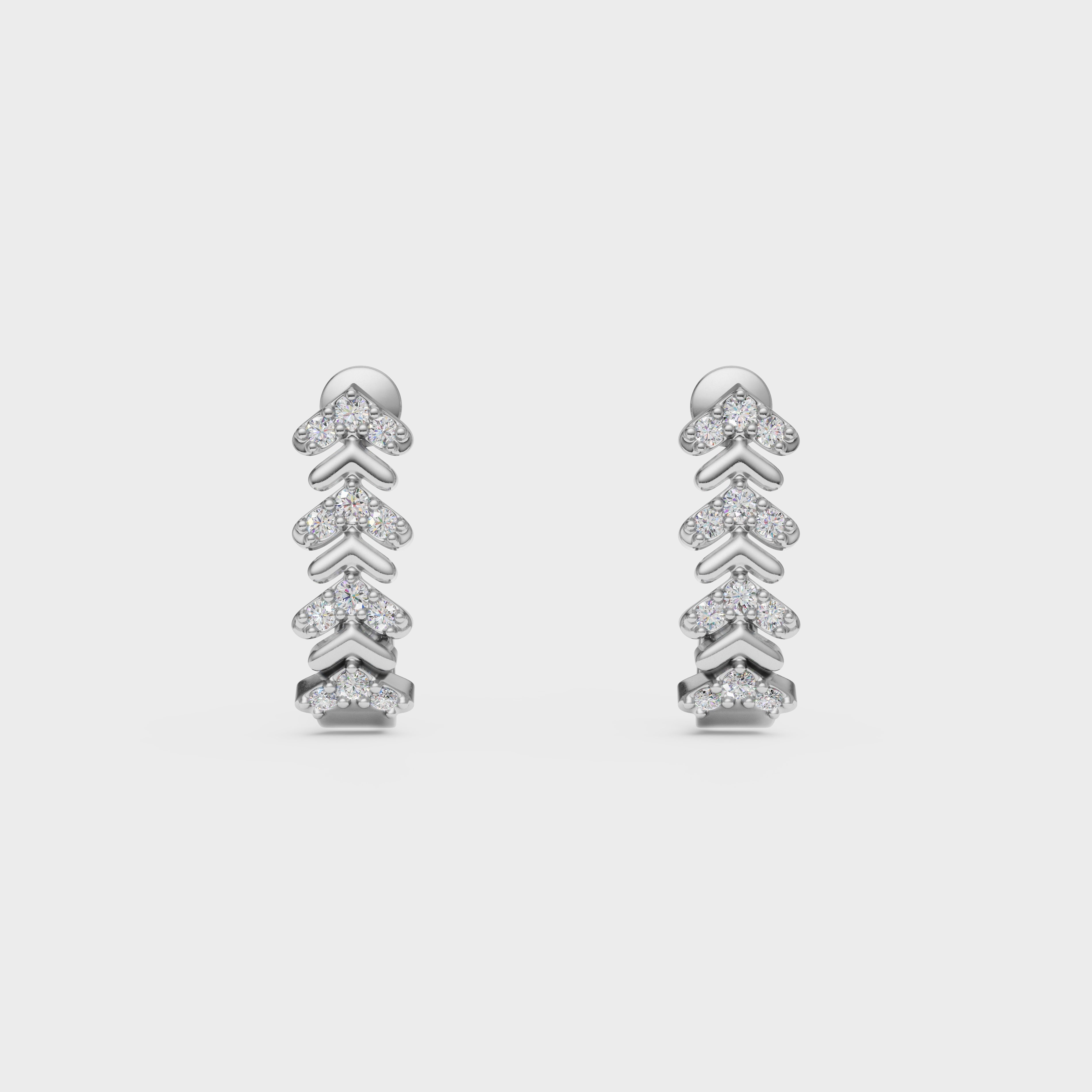 V-Sparkle diamond Hoops