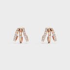 Triple Row Diamond Huggie Earrings