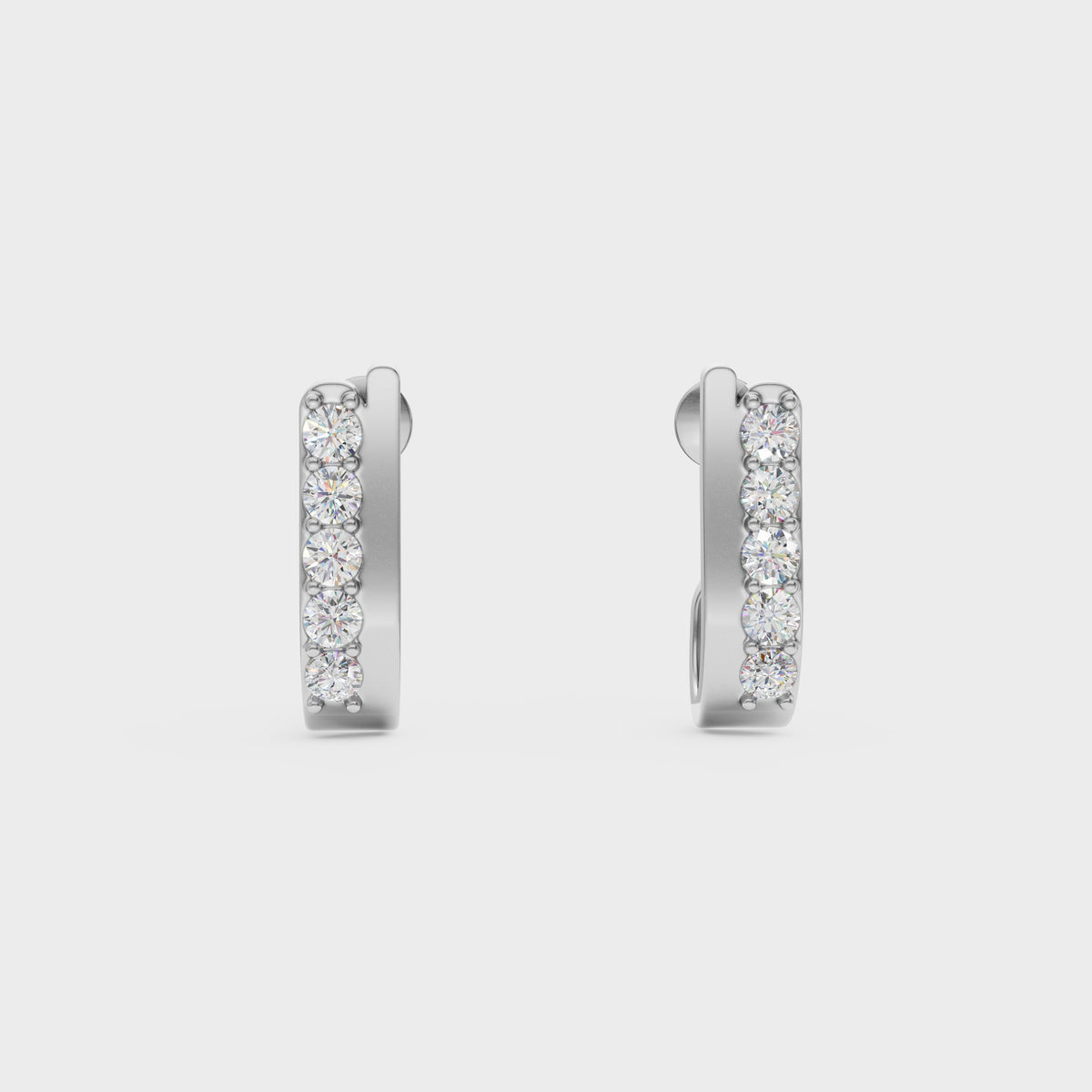 Sleek Diamond J-Hoops
