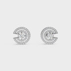 Spiral Sparkle Diamond Stud Earring