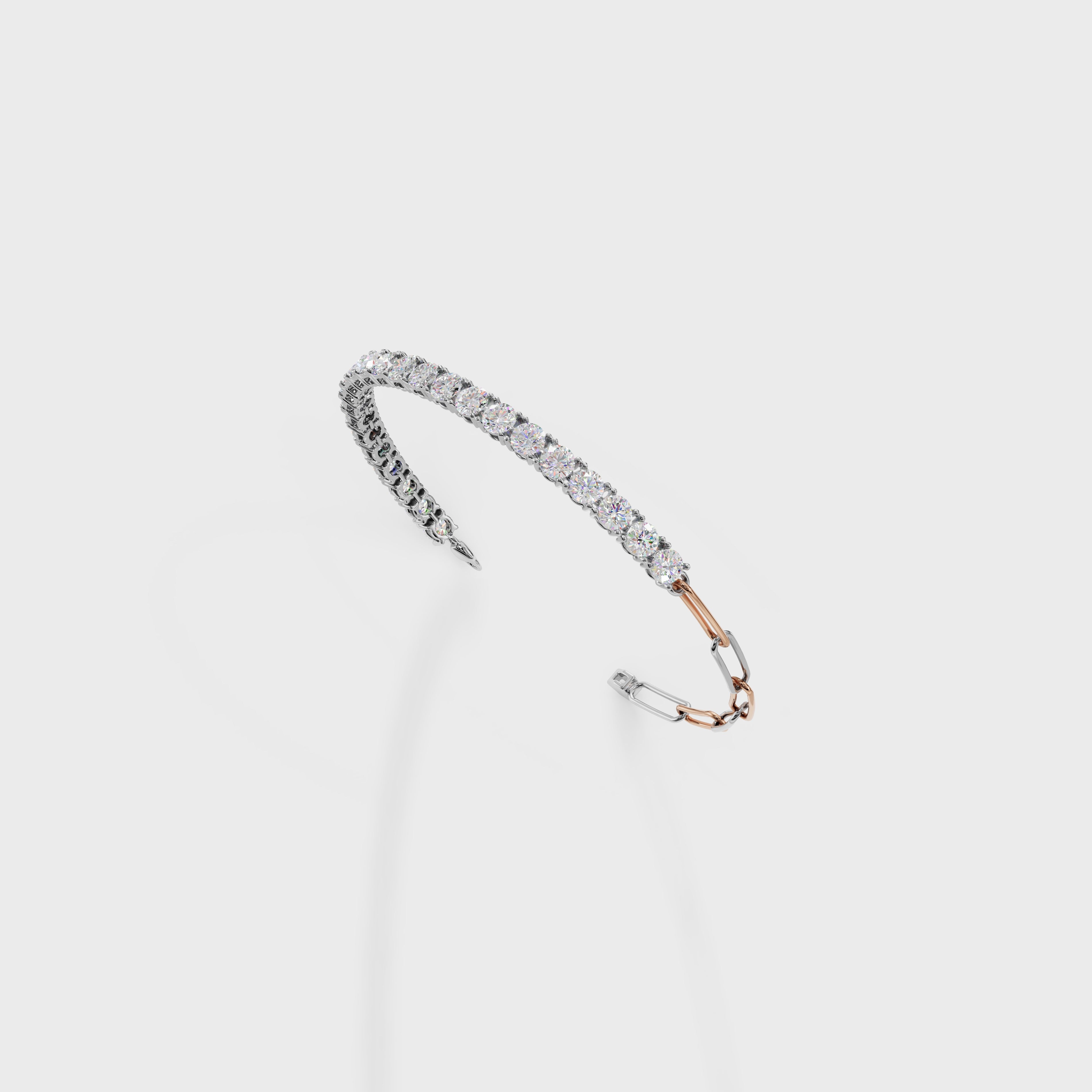 Elegant Diamond Drop Paperclip Bracelet