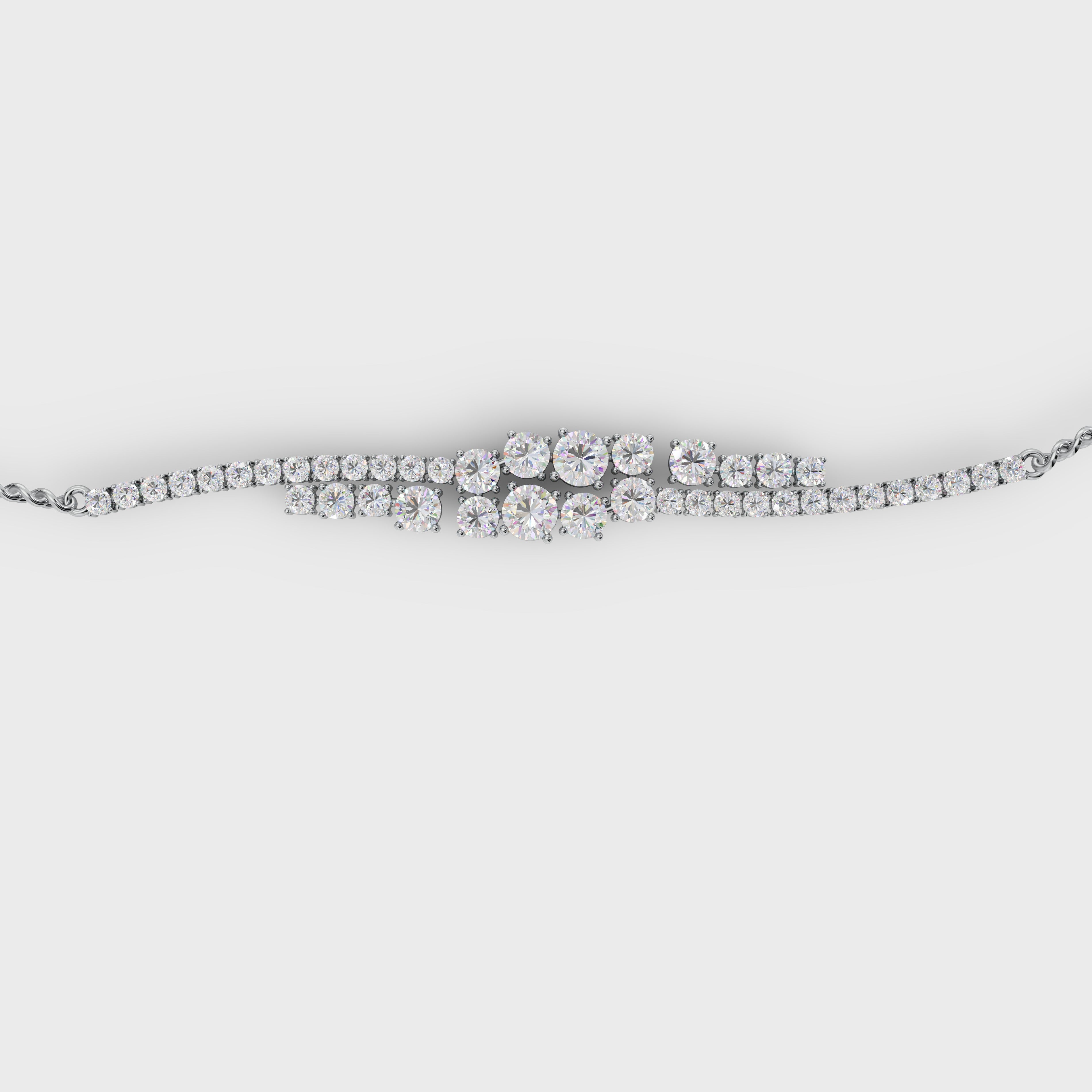 Luxury Cluster Cubic Zicronia Diamond Bracelet