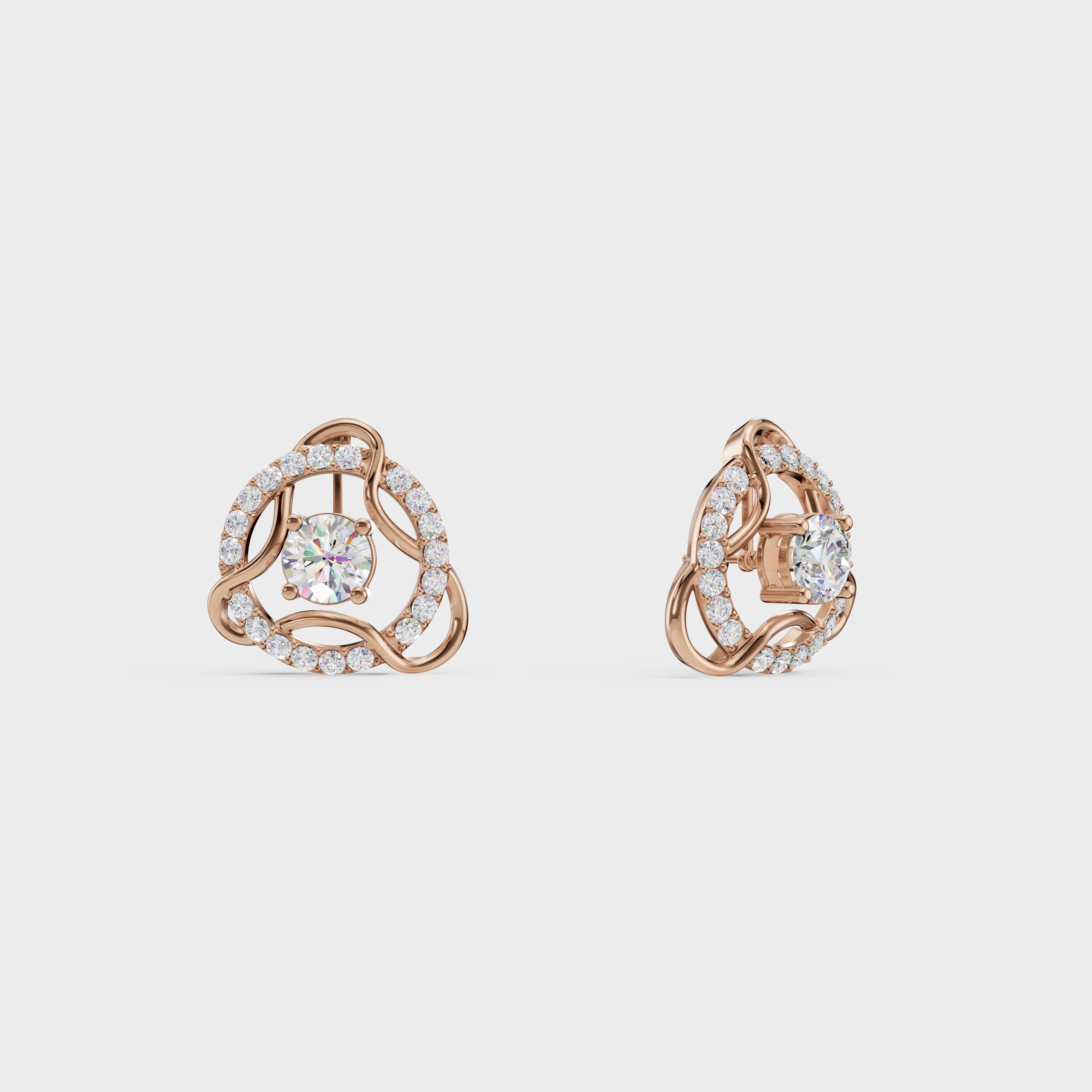 Modern Diamond 2 in 1 Earrings