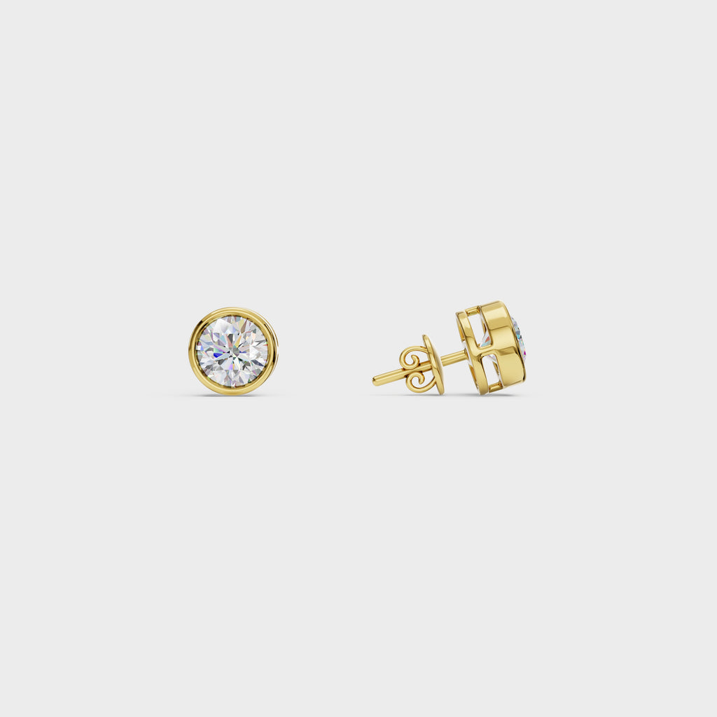 Bezal Round Stud Earrings