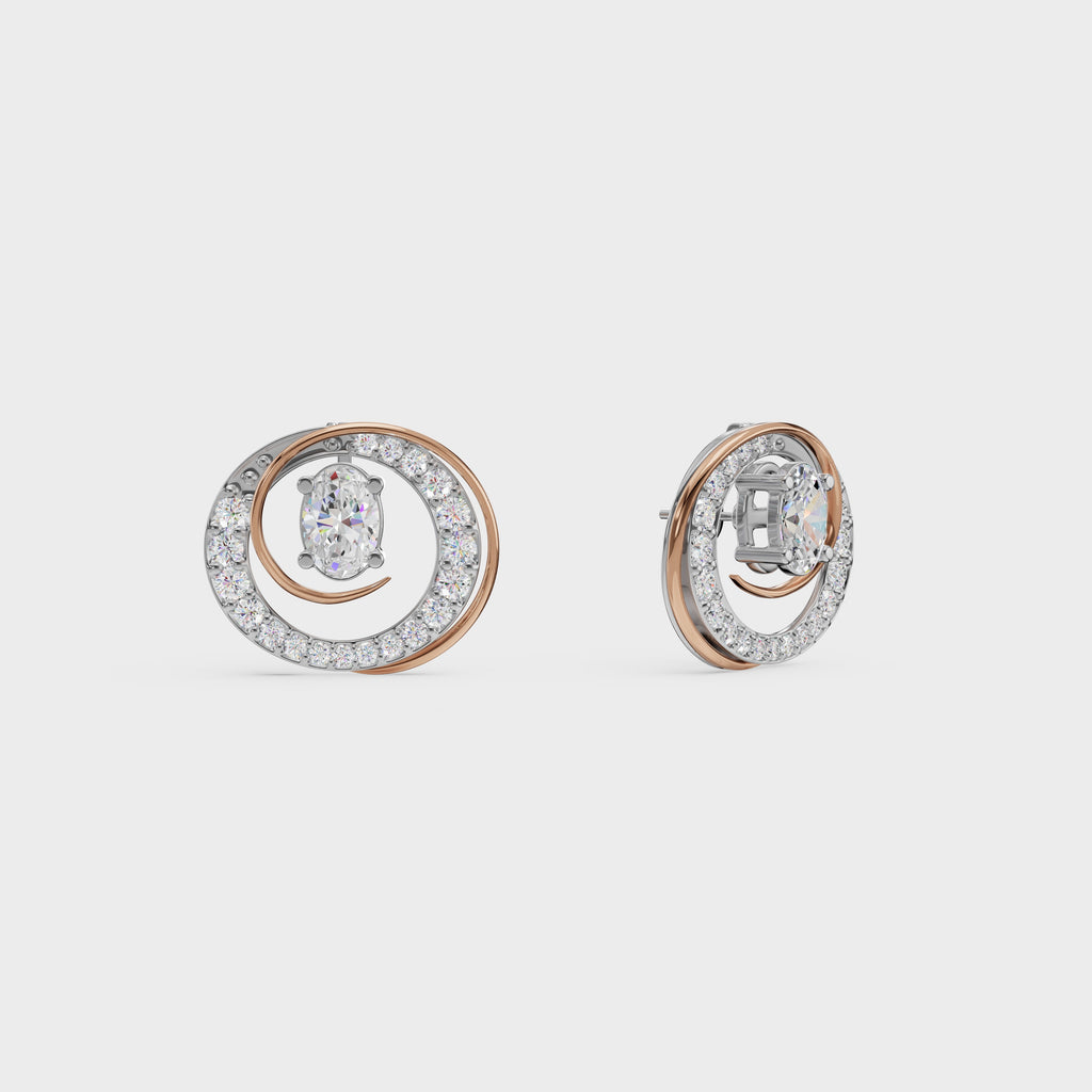 2 in One Oval cut stud & Earrings