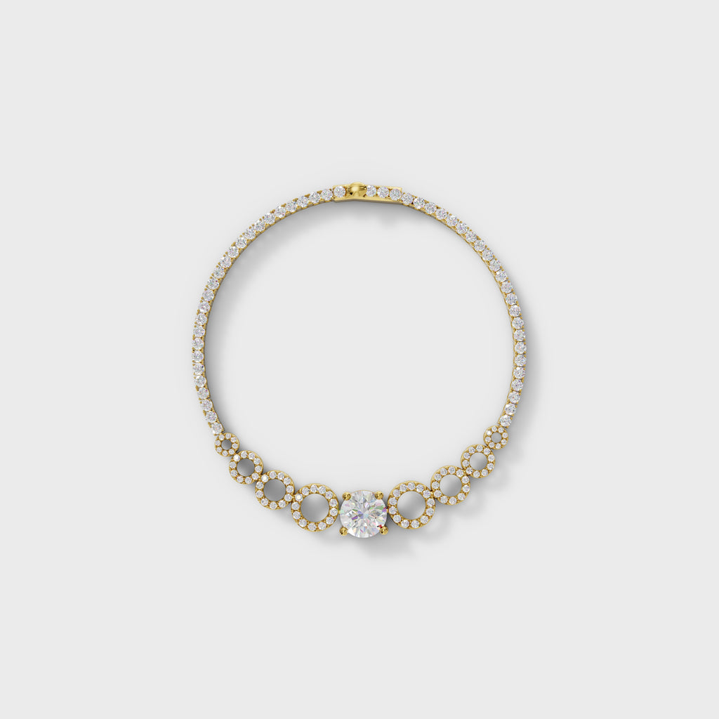 Halo Circle Solitaire Bracelet