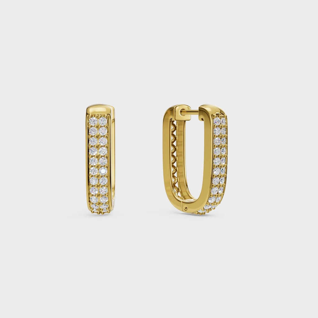Round Diamond Huggie Hoops