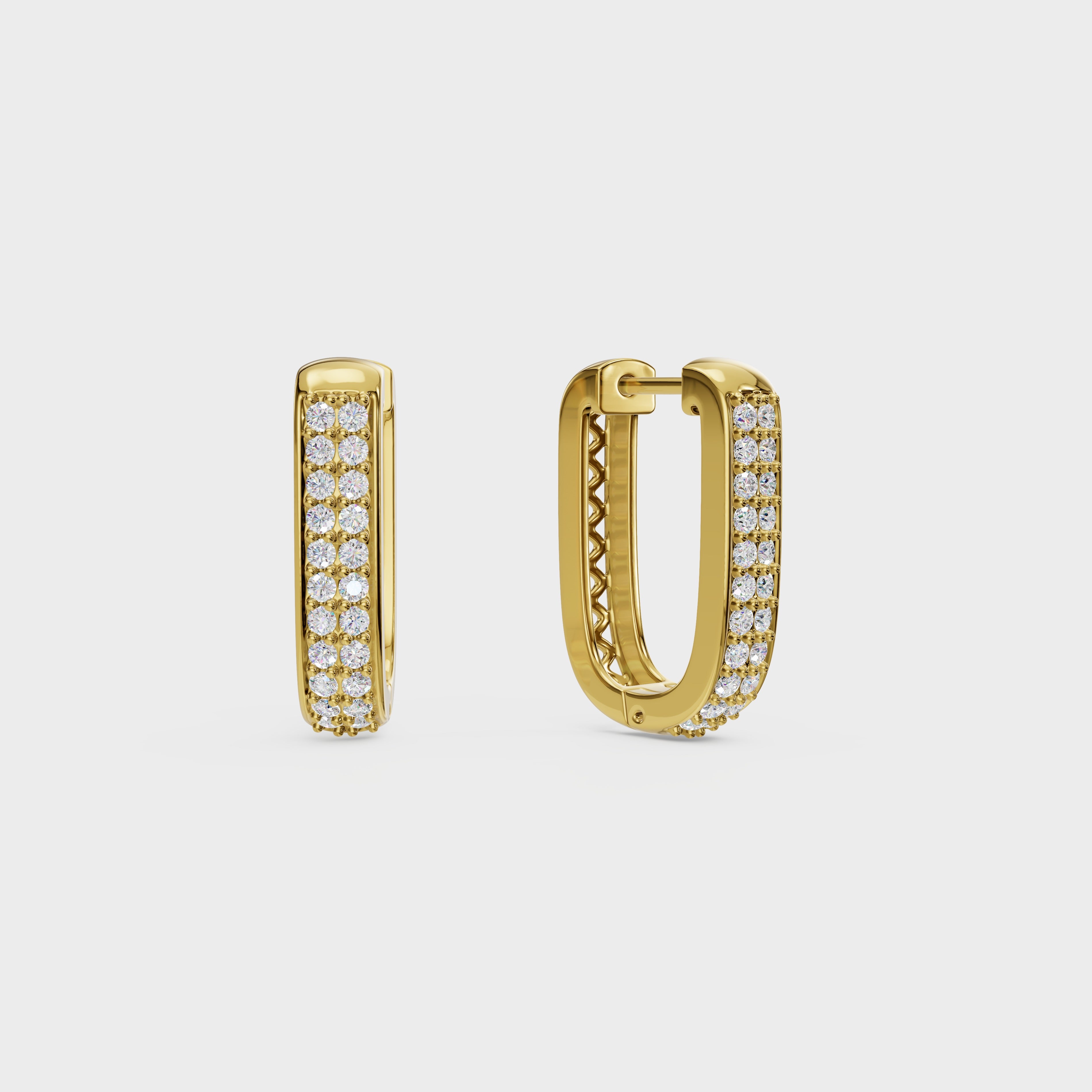 Round Diamond Huggie Hoops