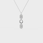 Art Deco Baguette and Round Diamond Pendant