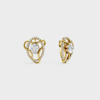 Diamond Swirl Halo Earrings