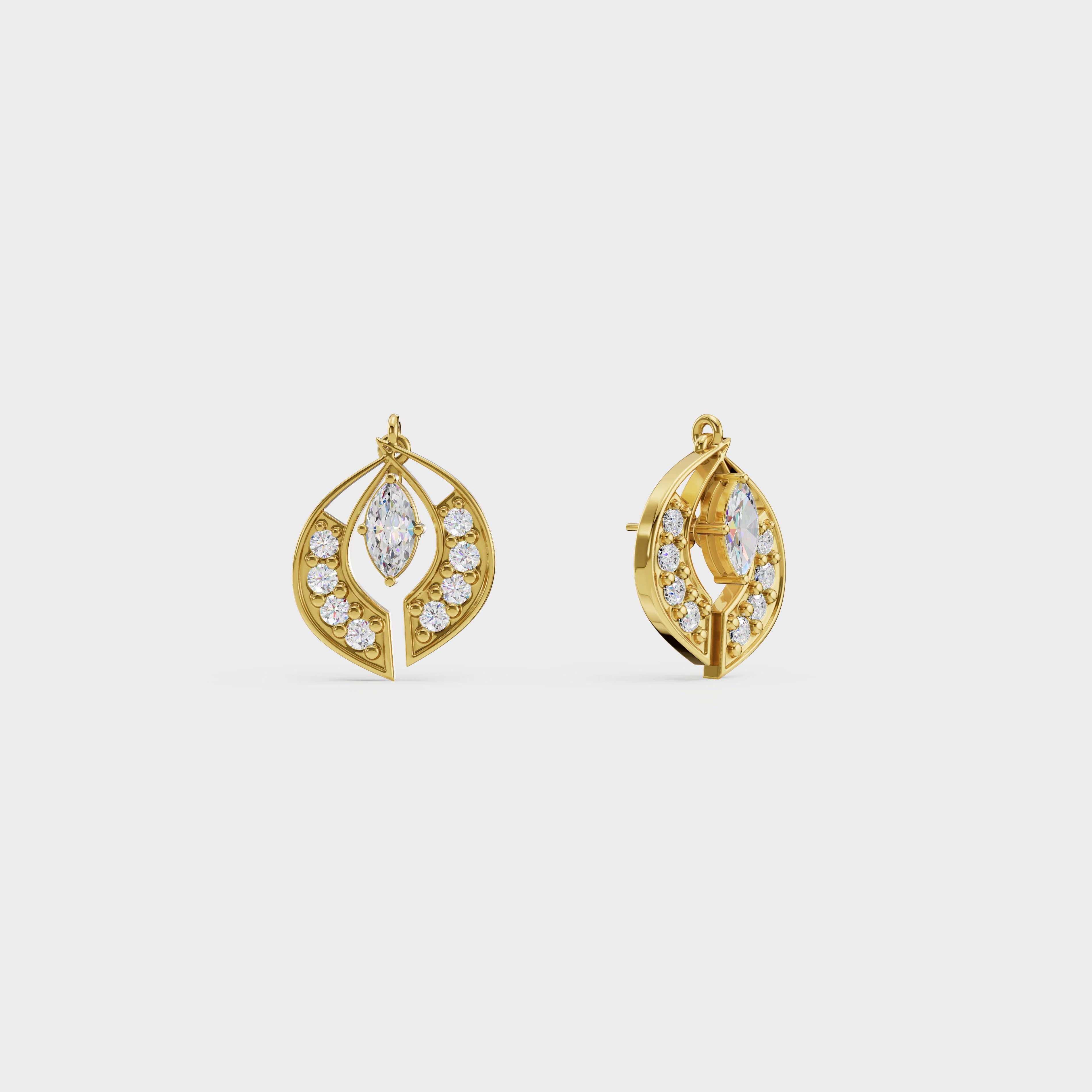 Marquise Cut 2 in 1 Stud And Drops