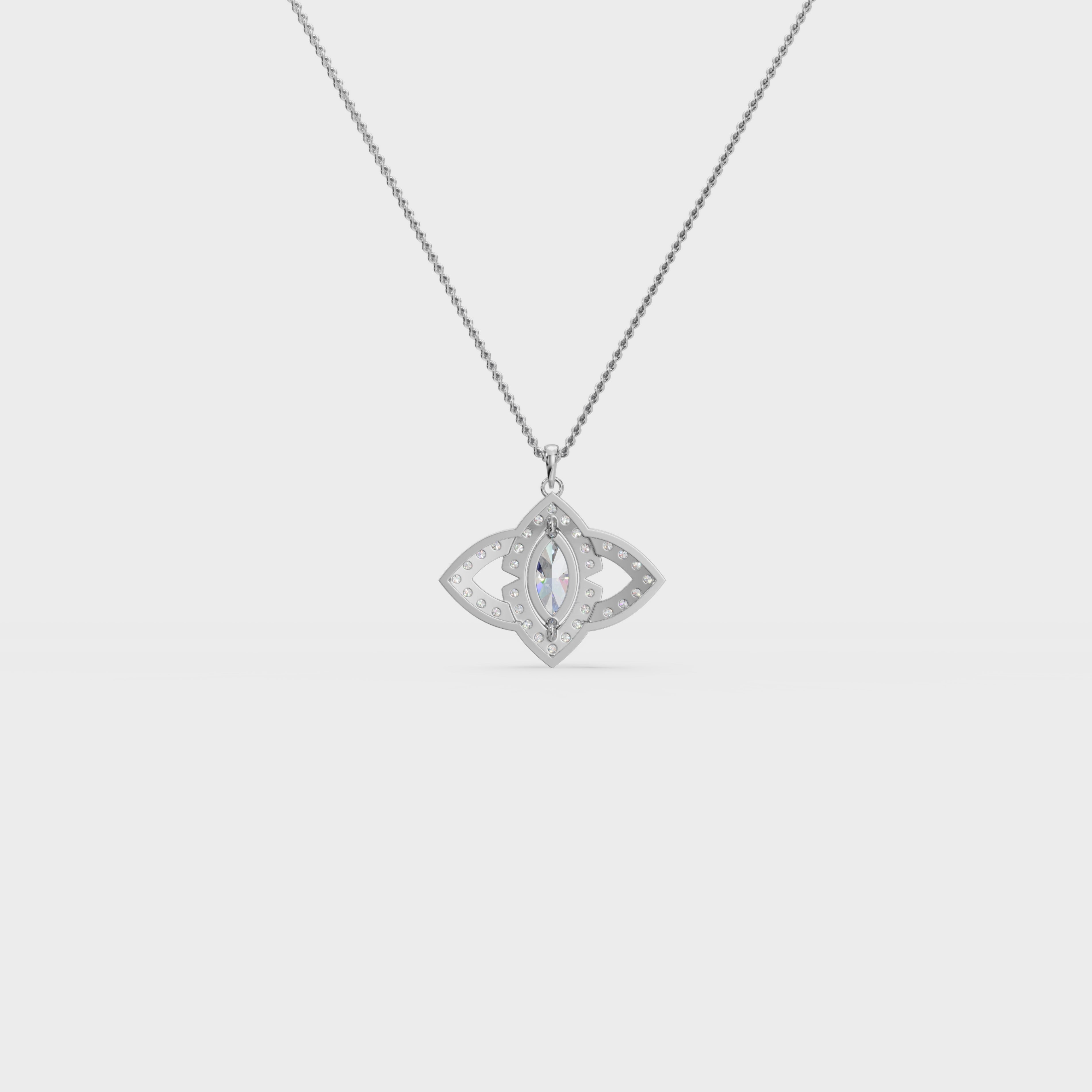 Halo evileye pear cut diamond Pendant