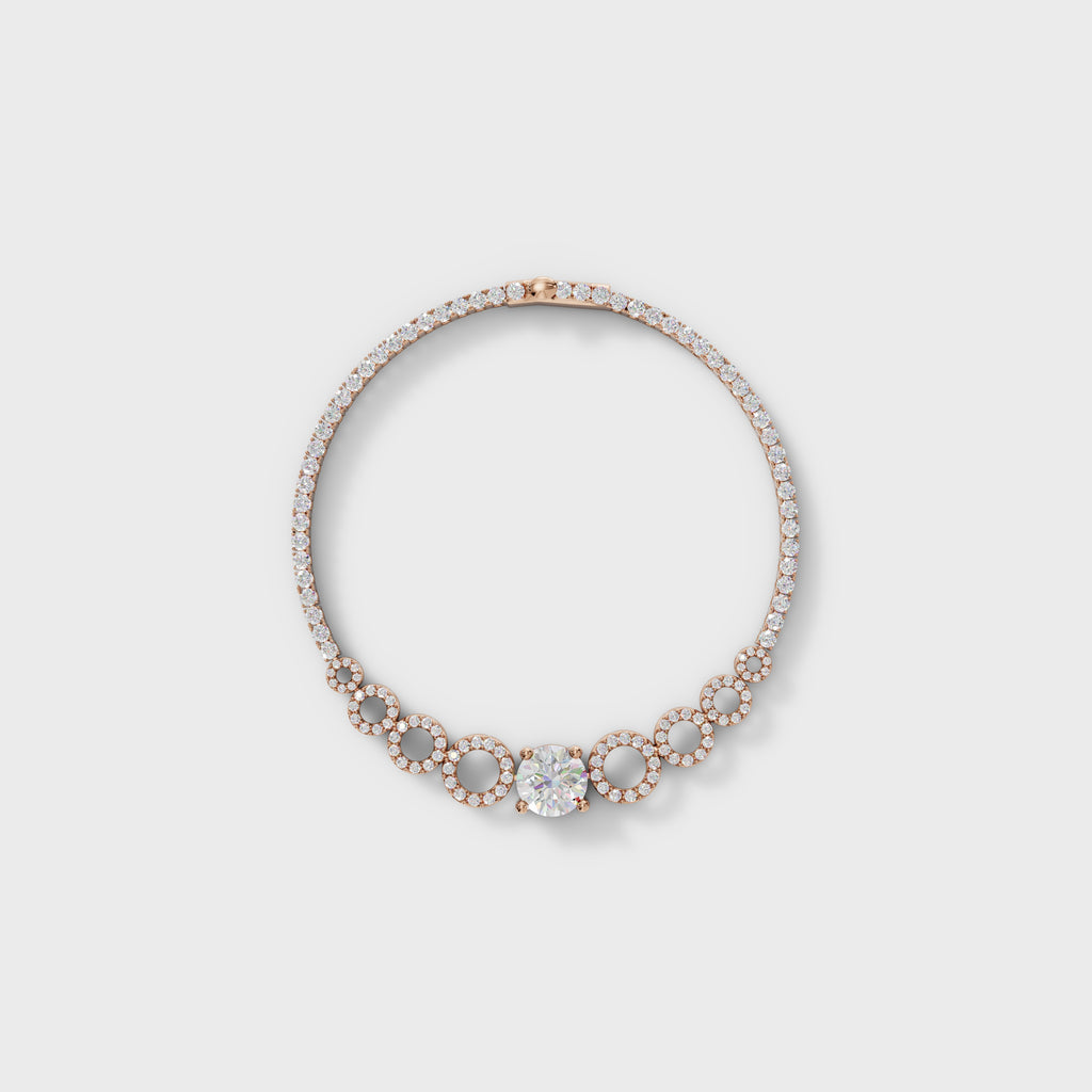 Halo Circle Solitaire Bracelet