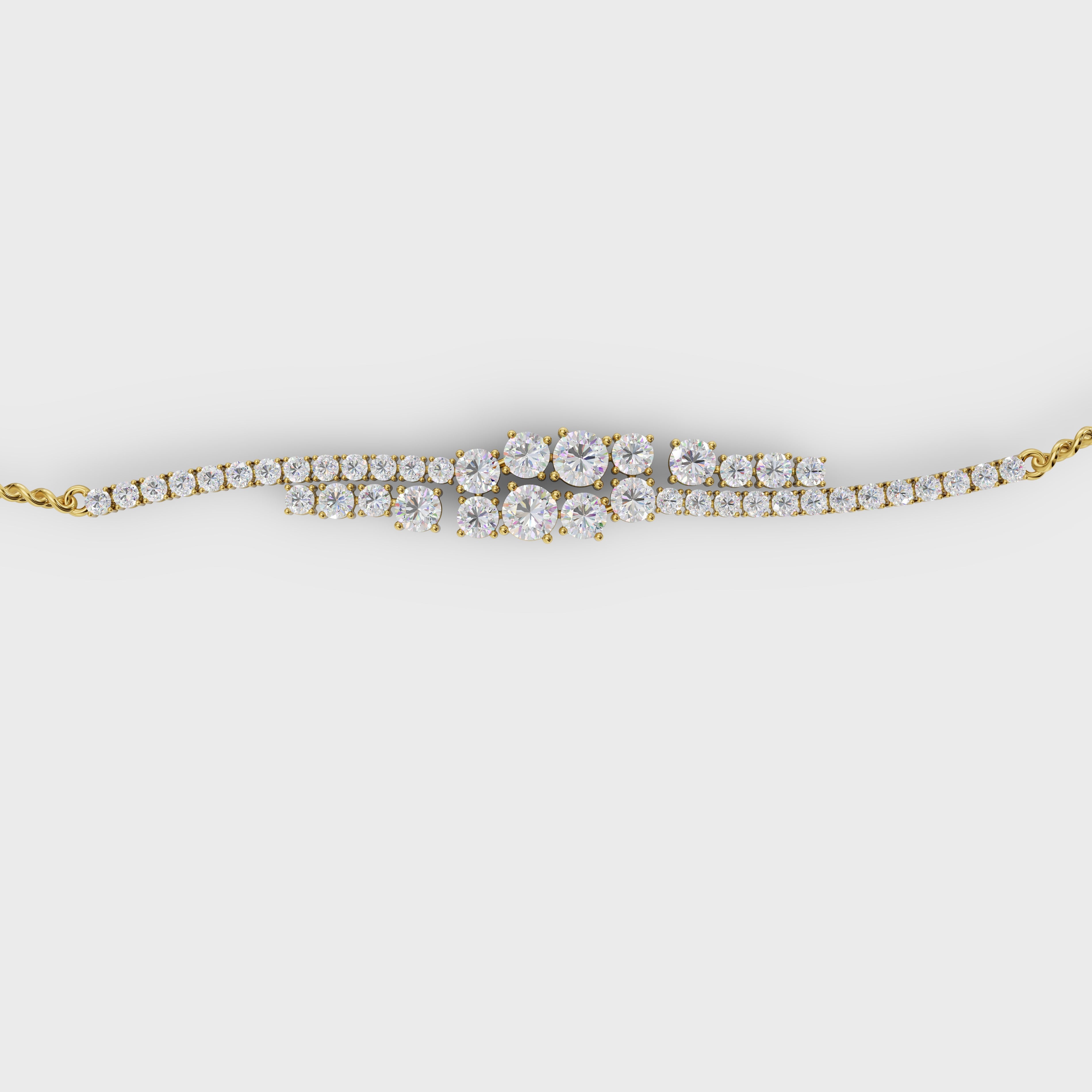 Luxury Cluster Cubic Zicronia Diamond Bracelet