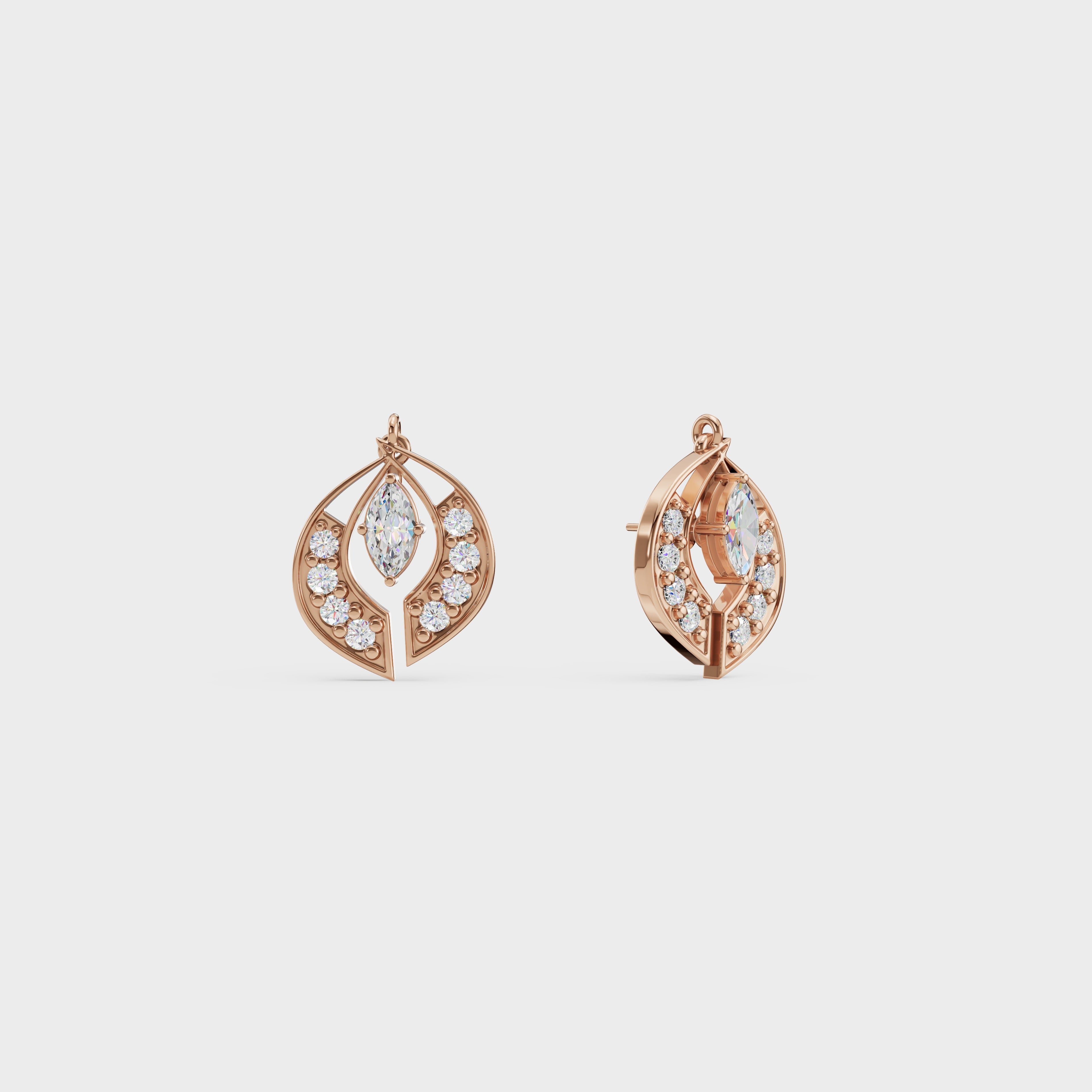 Marquise Cut 2 in 1 Stud And Drops