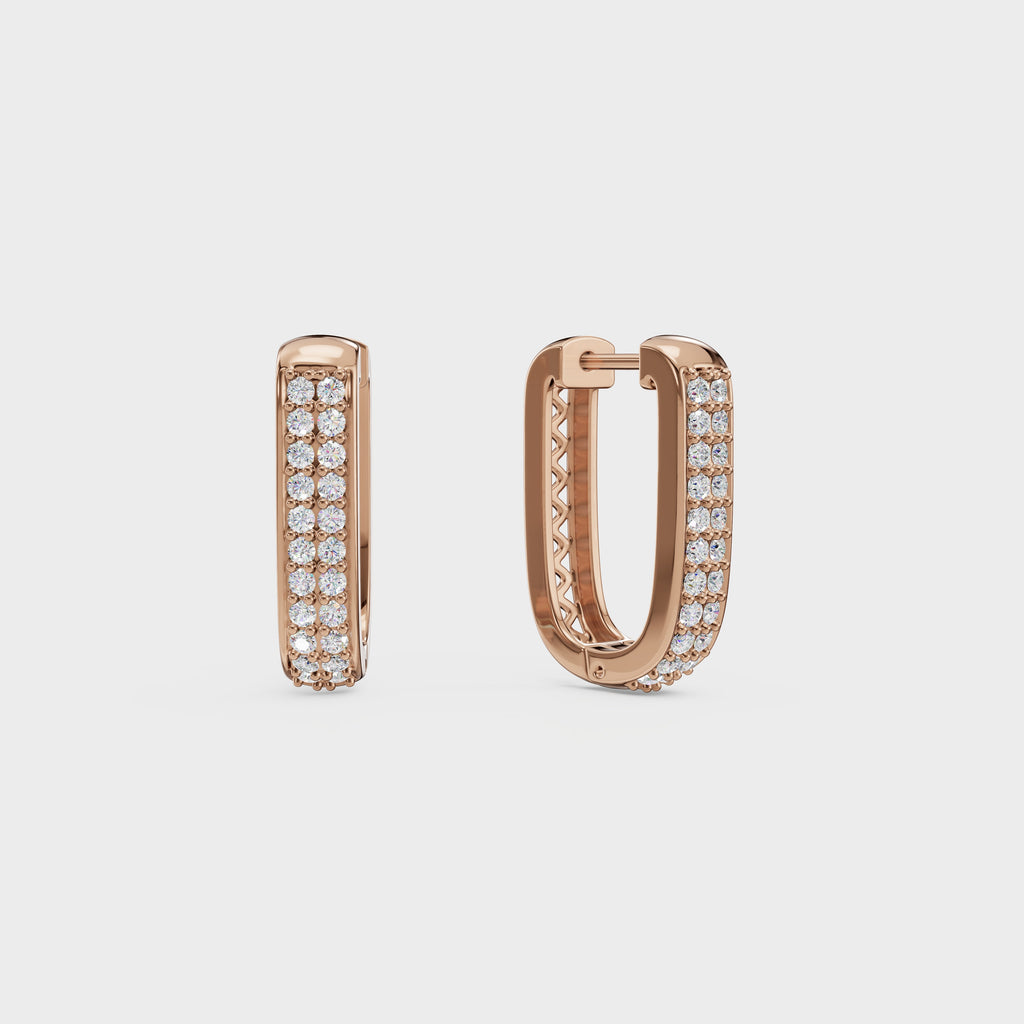 Round Diamond Huggie Hoops