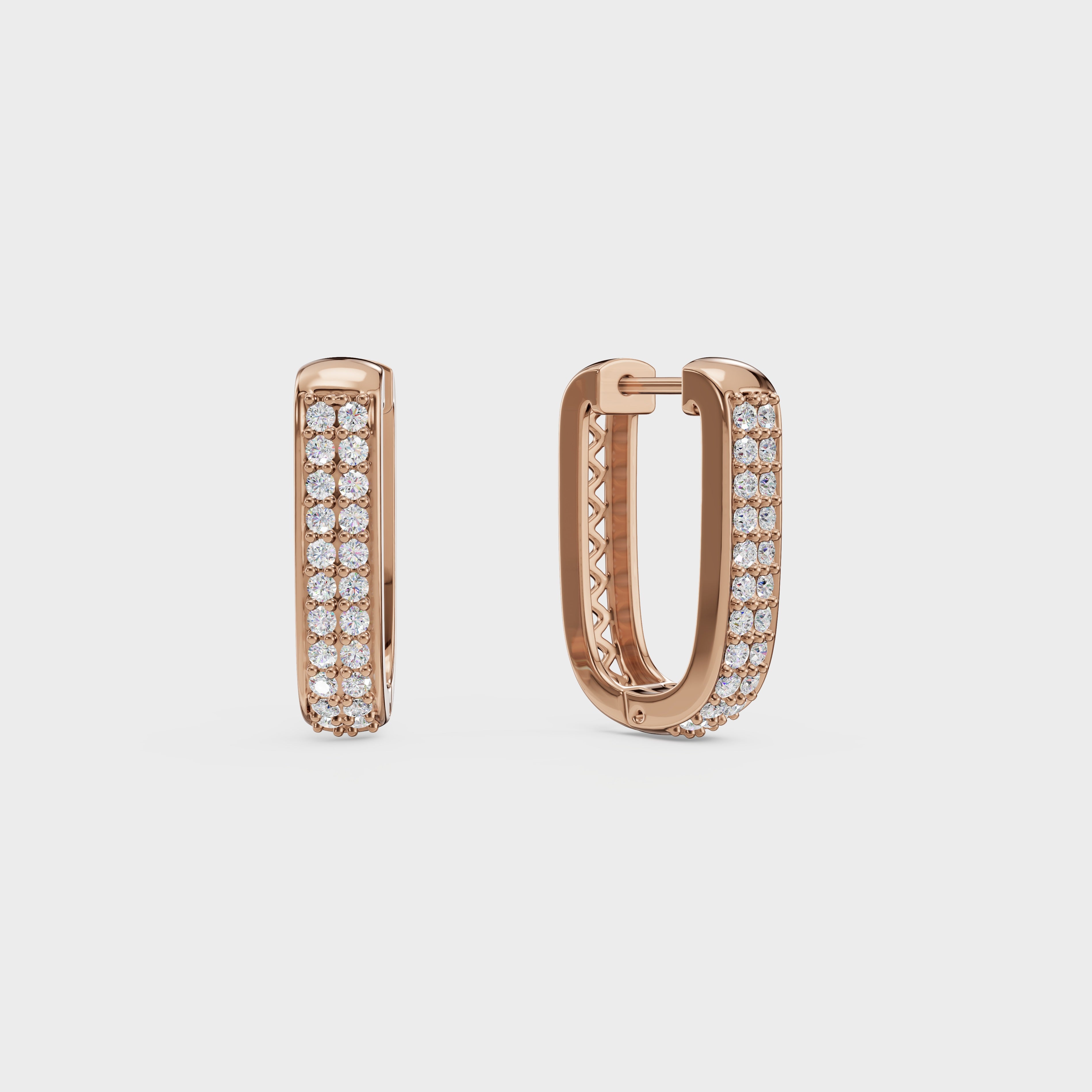 Round Diamond Huggie Hoops