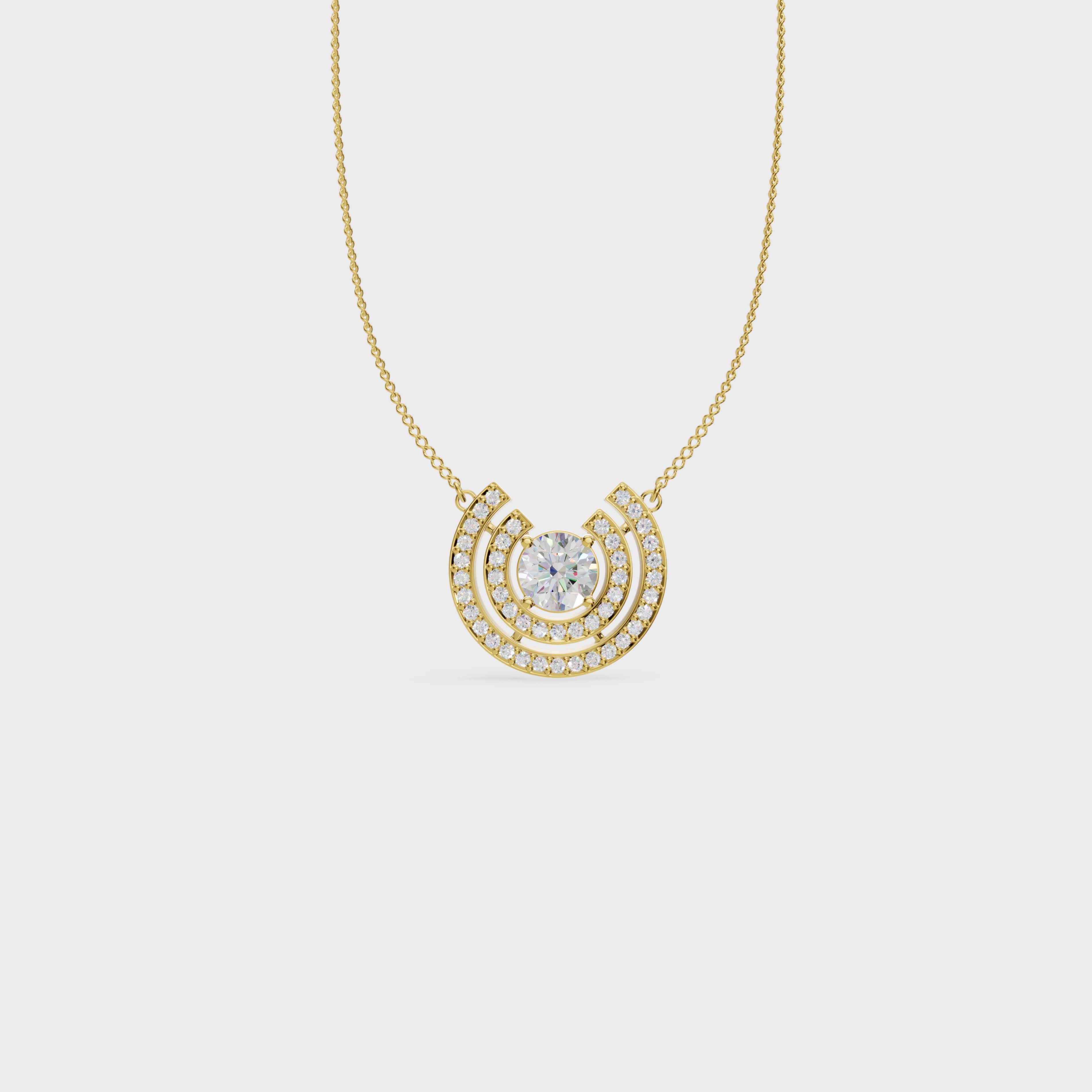 Good luck horseshoe Shape diamond pendant