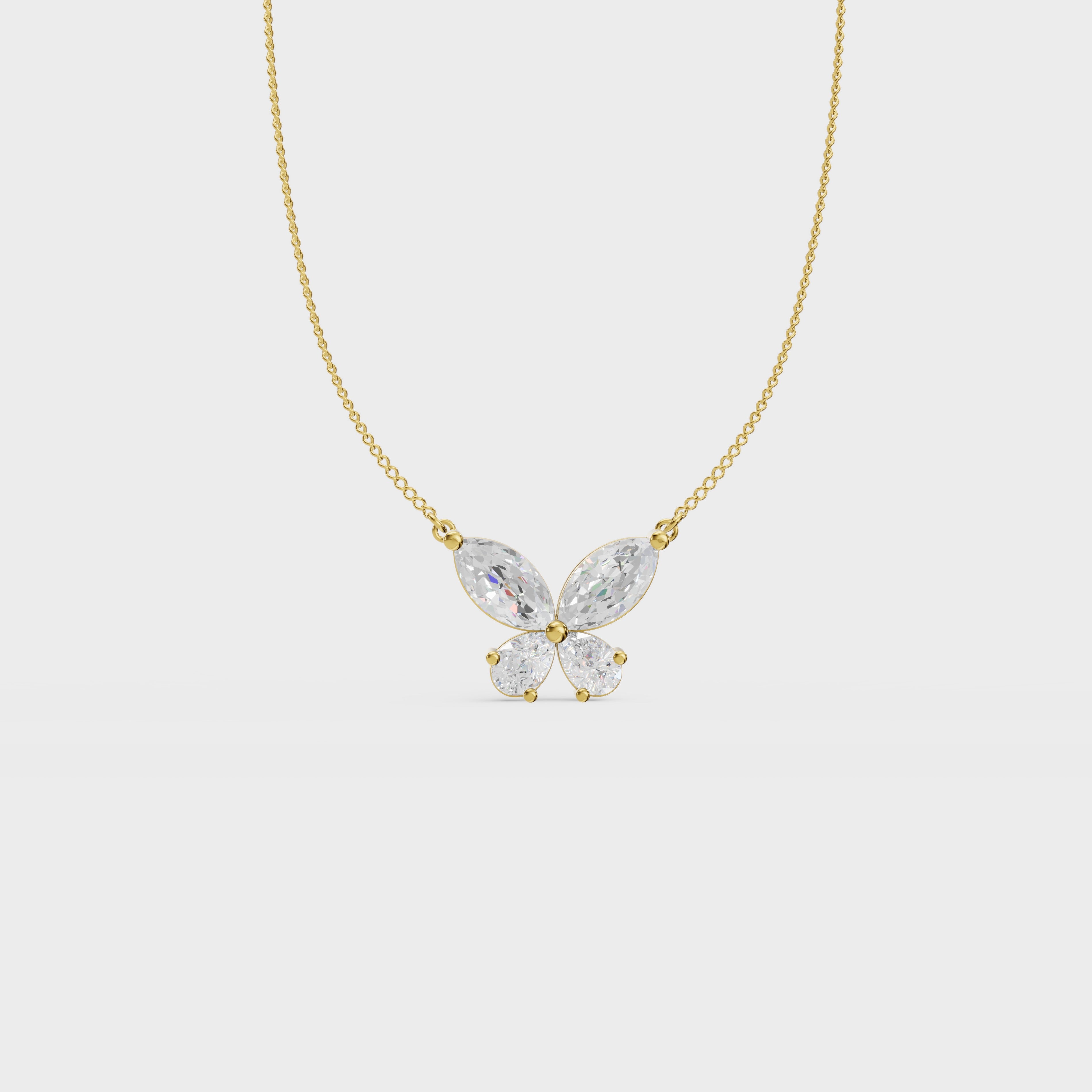 Flying Beauty Butterfly Elegant Marquise Cut Pendant