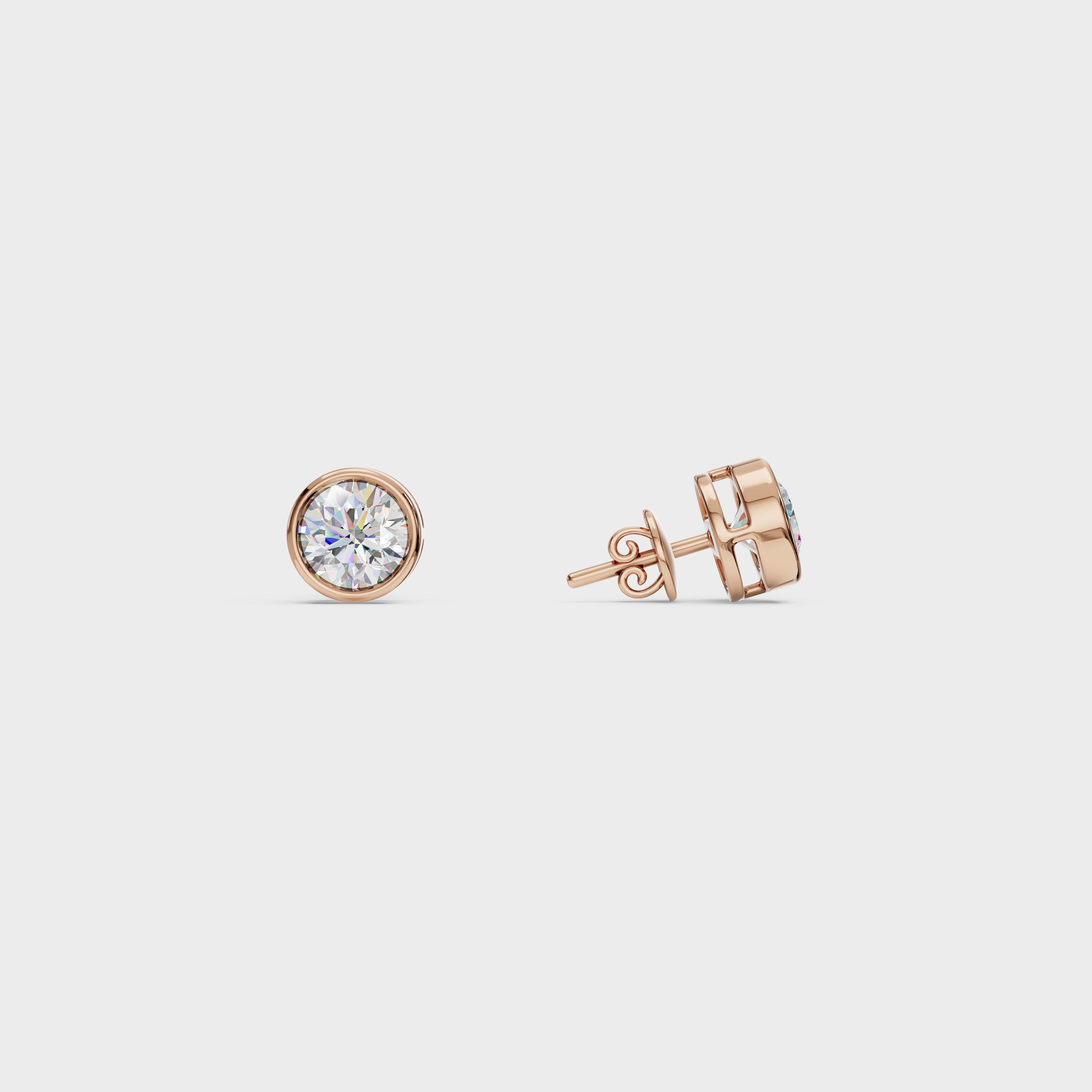 Bezal Round Stud Earrings