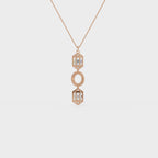 Art Deco Baguette and Round Diamond Pendant
