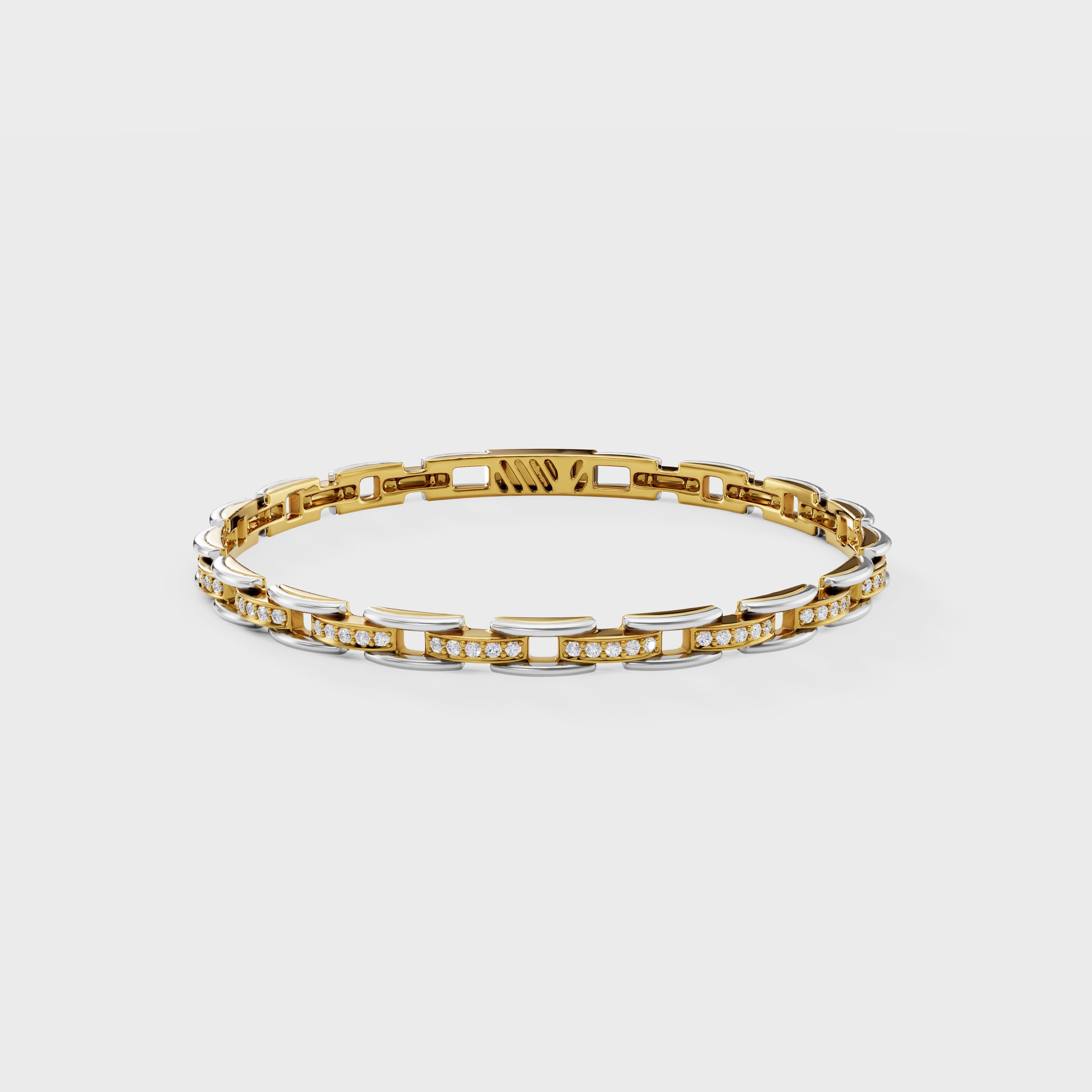 Dual-Tone Link Charm Bracelet