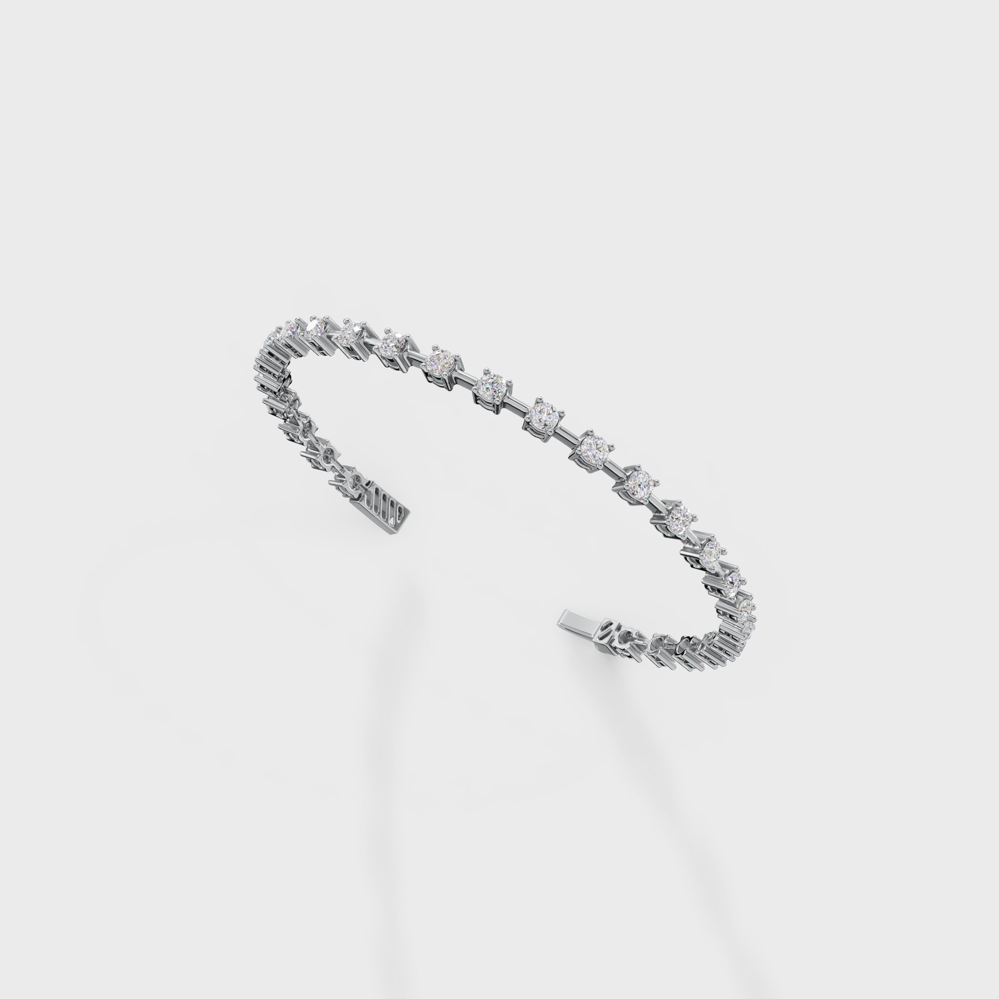 Prong-Set Diamond Tennis Cuff