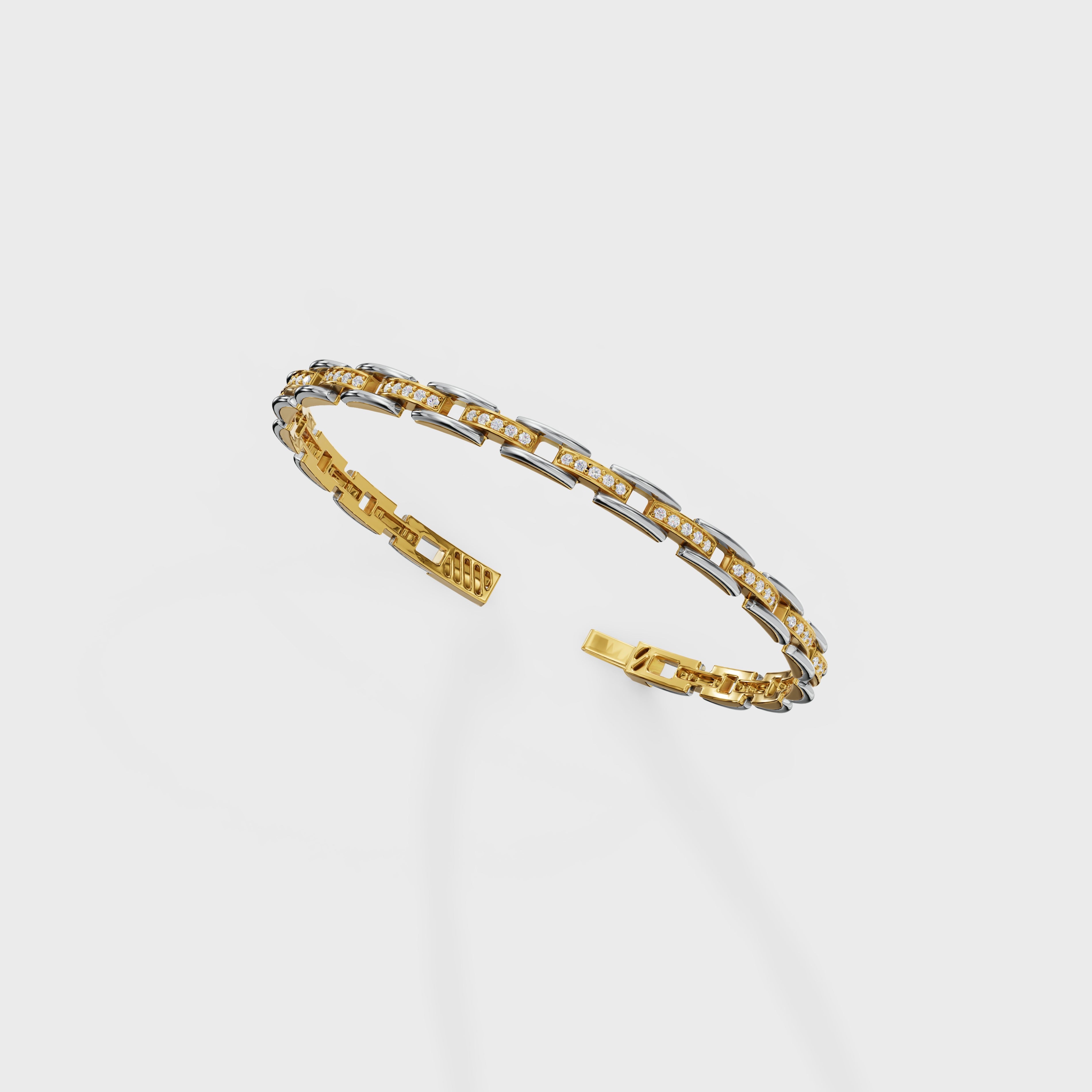 Dual-Tone Link Charm Bracelet