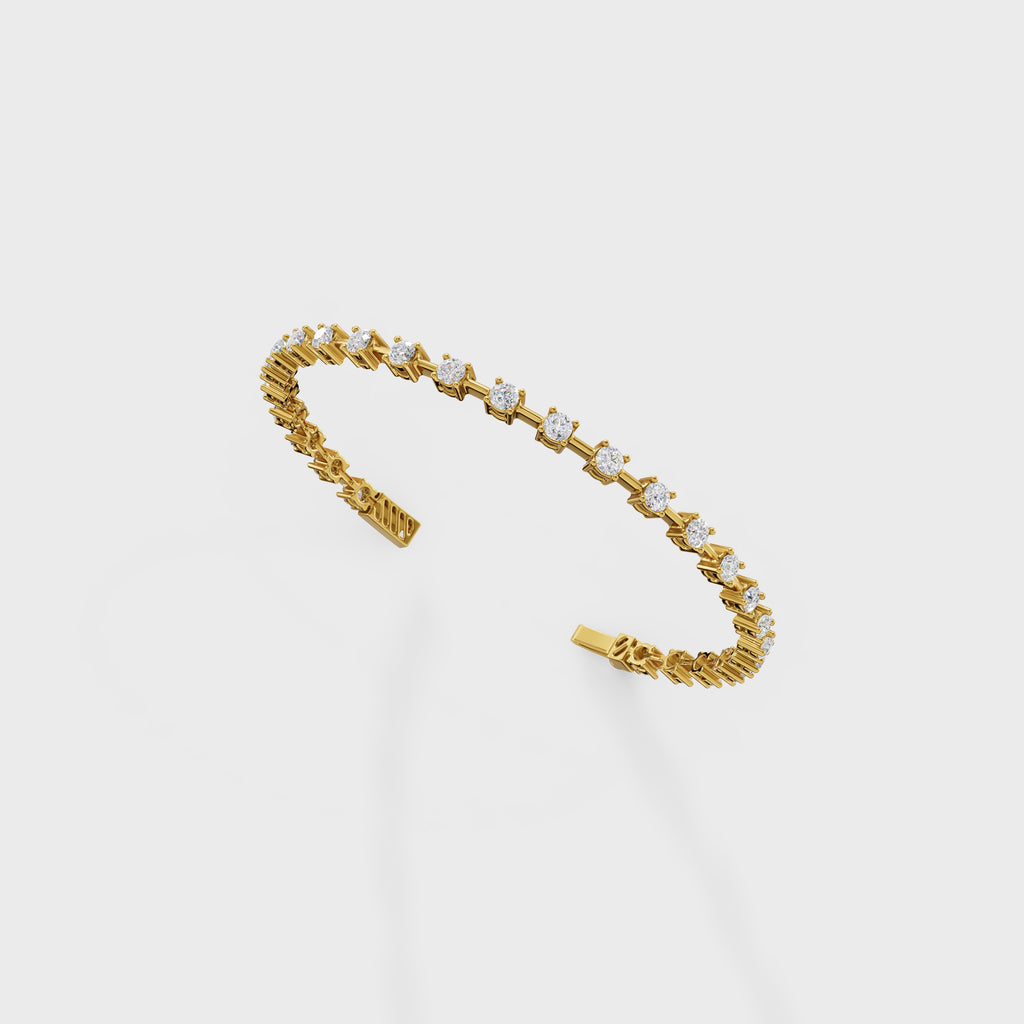 Prong-Set Diamond Tennis Cuff