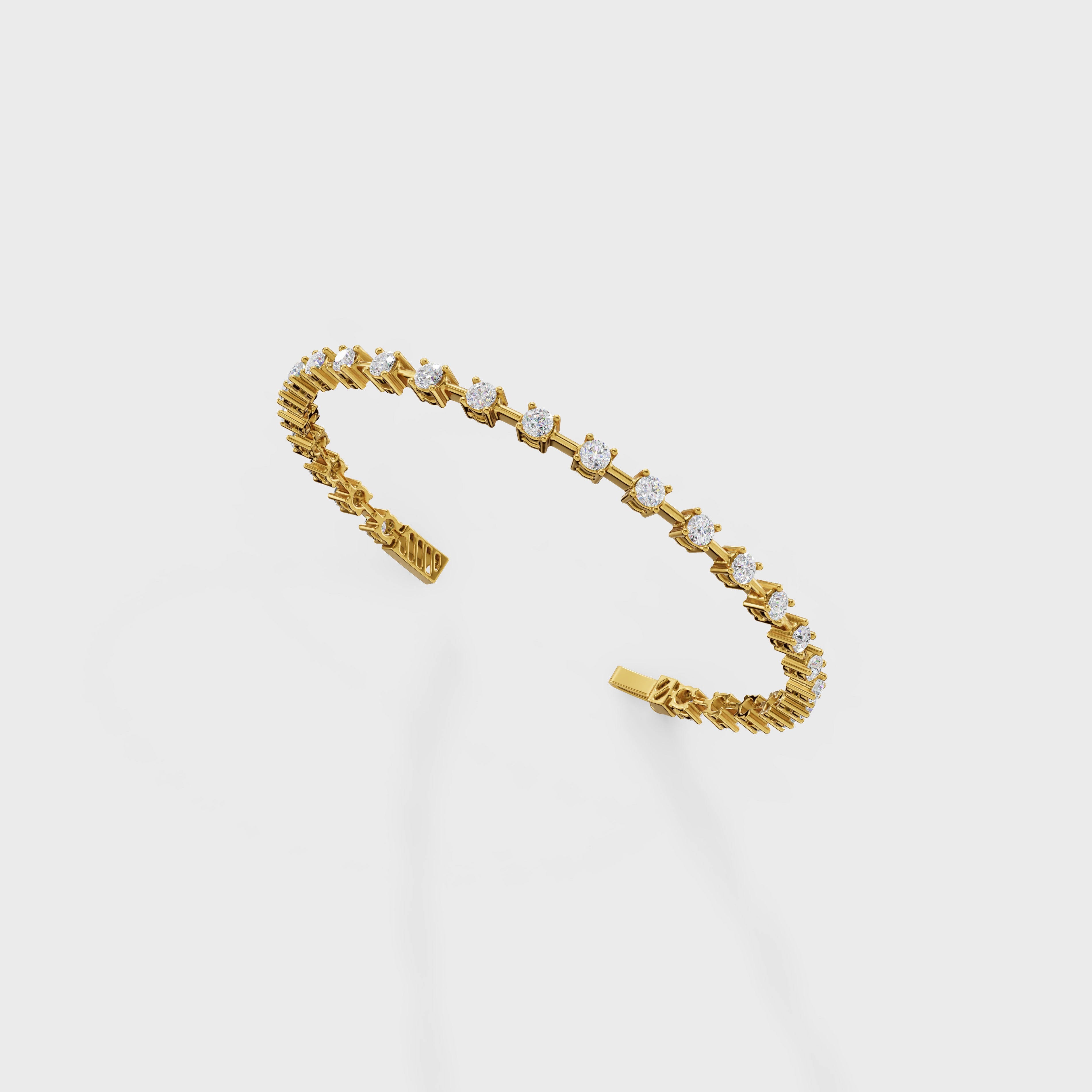 Prong-Set Diamond Tennis Cuff