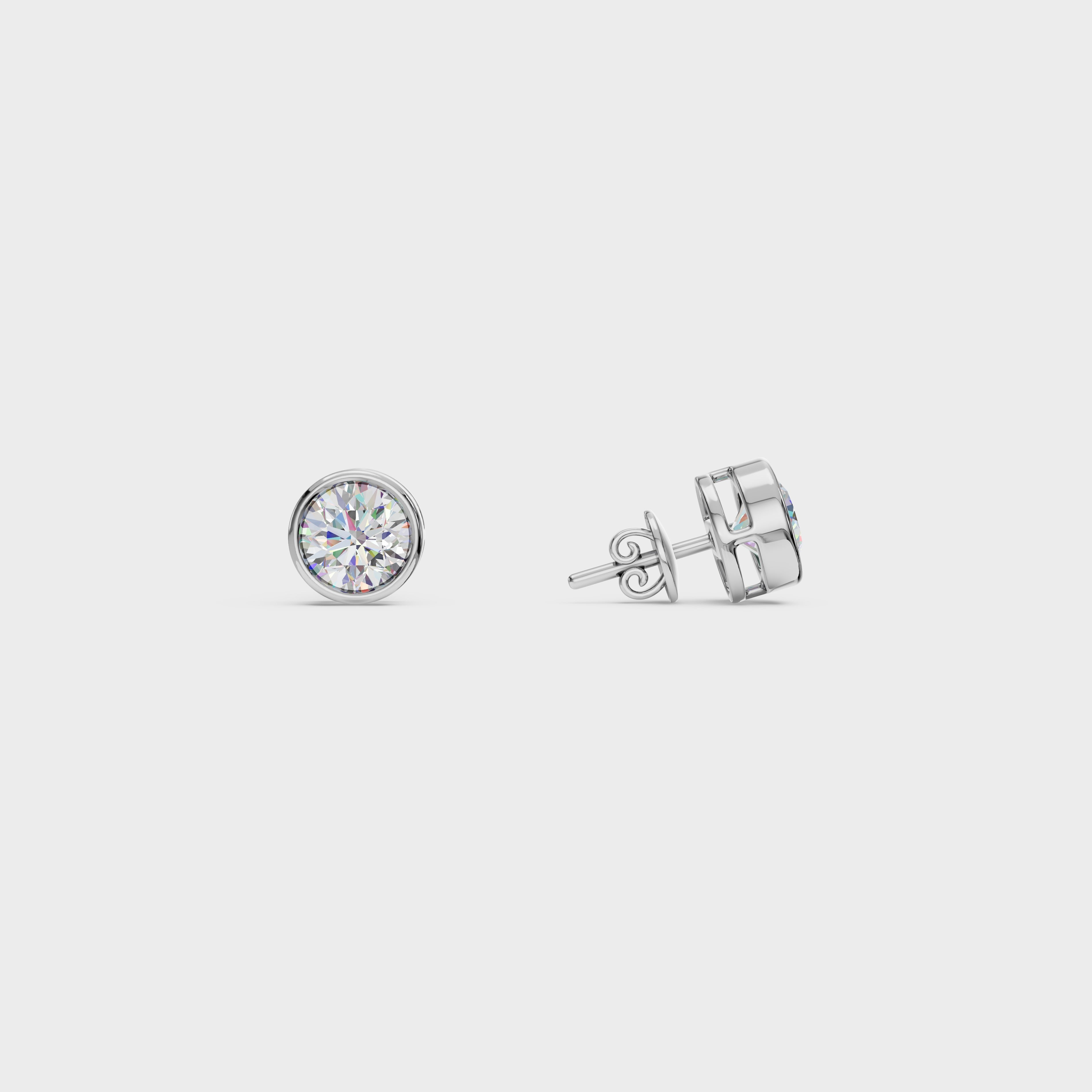 Bezal Round Stud Earrings