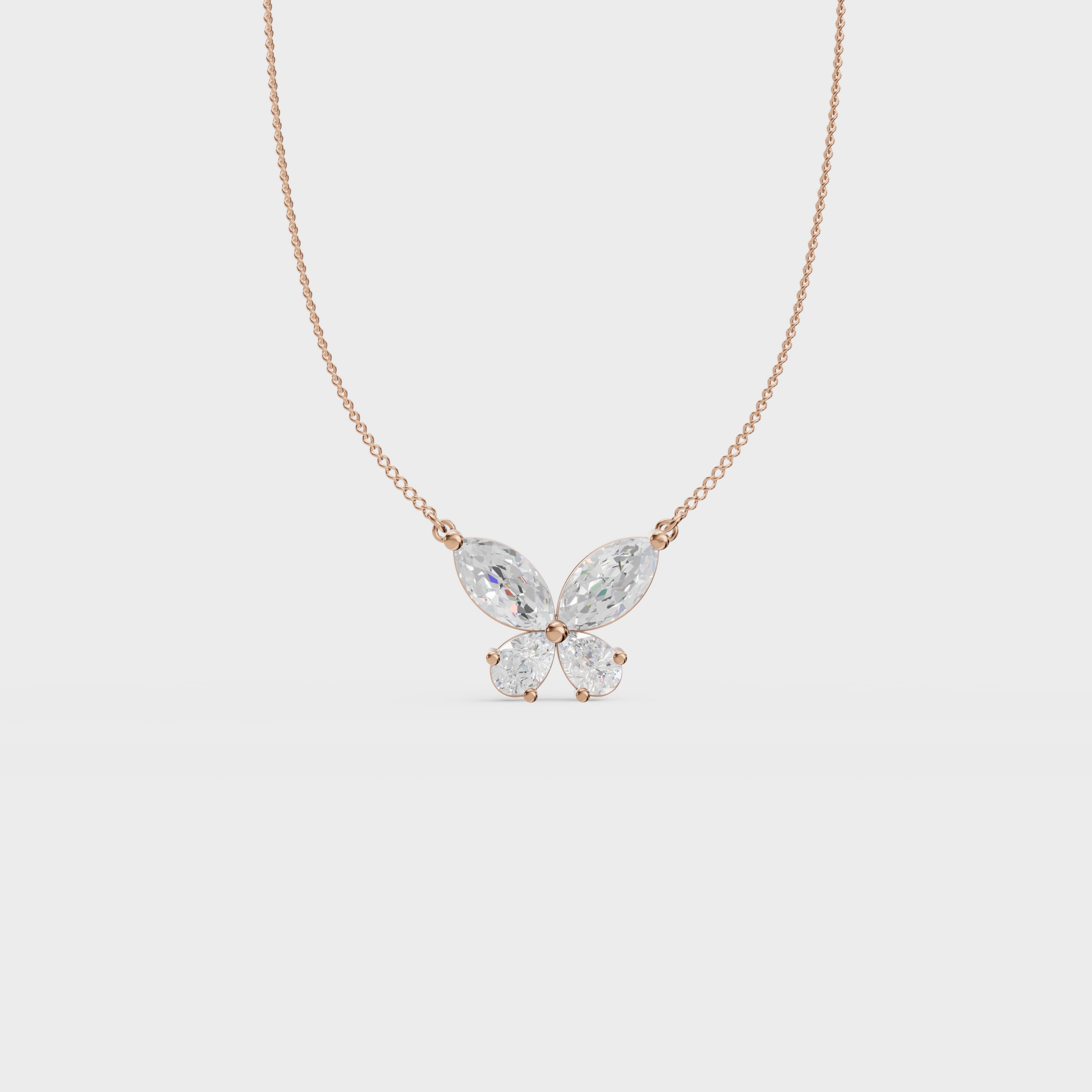 Flying Beauty Butterfly Elegant Marquise Cut Pendant