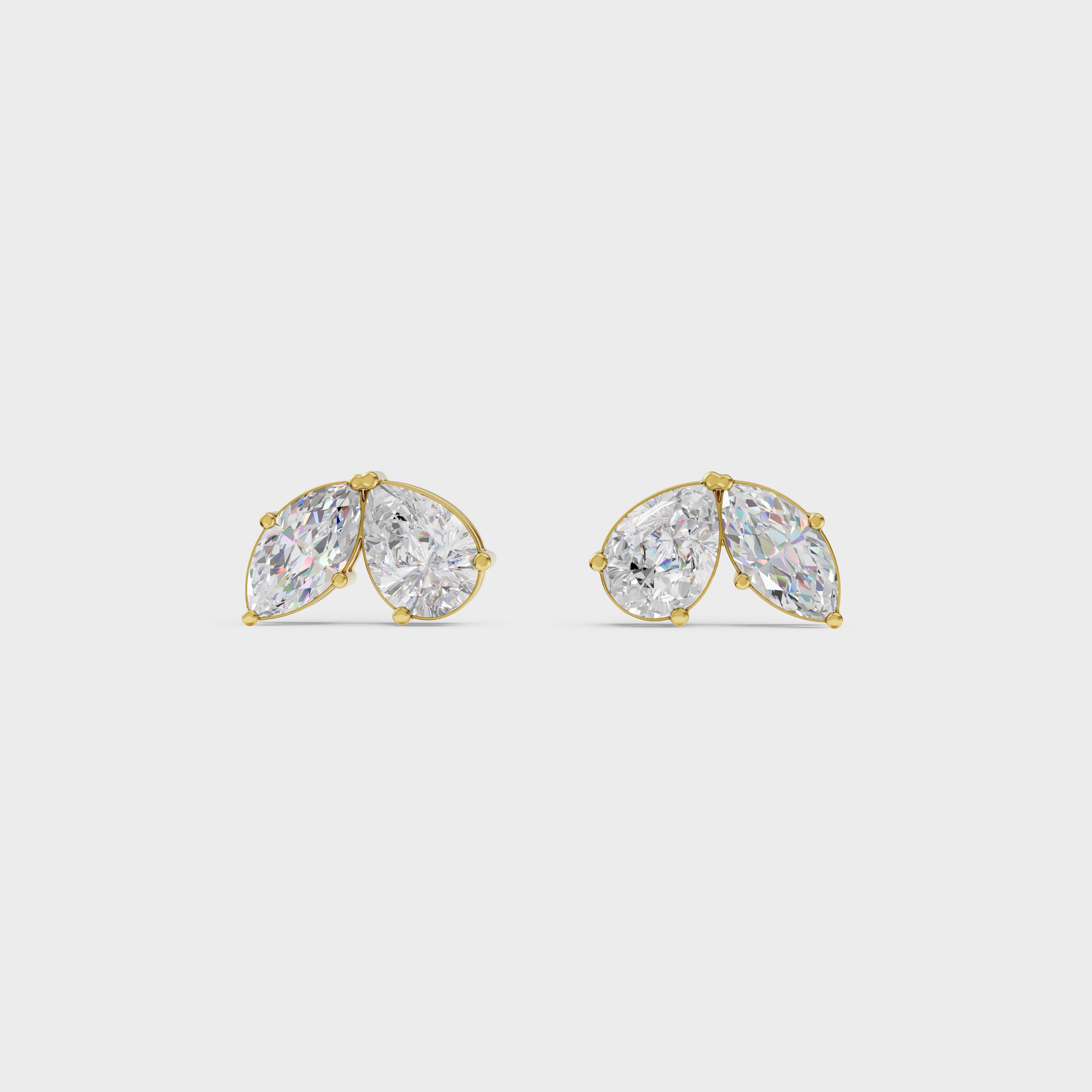 Toi Moi Pear &  Marquise Cut Stud Earrings