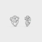 Diamond Swirl Halo Earrings