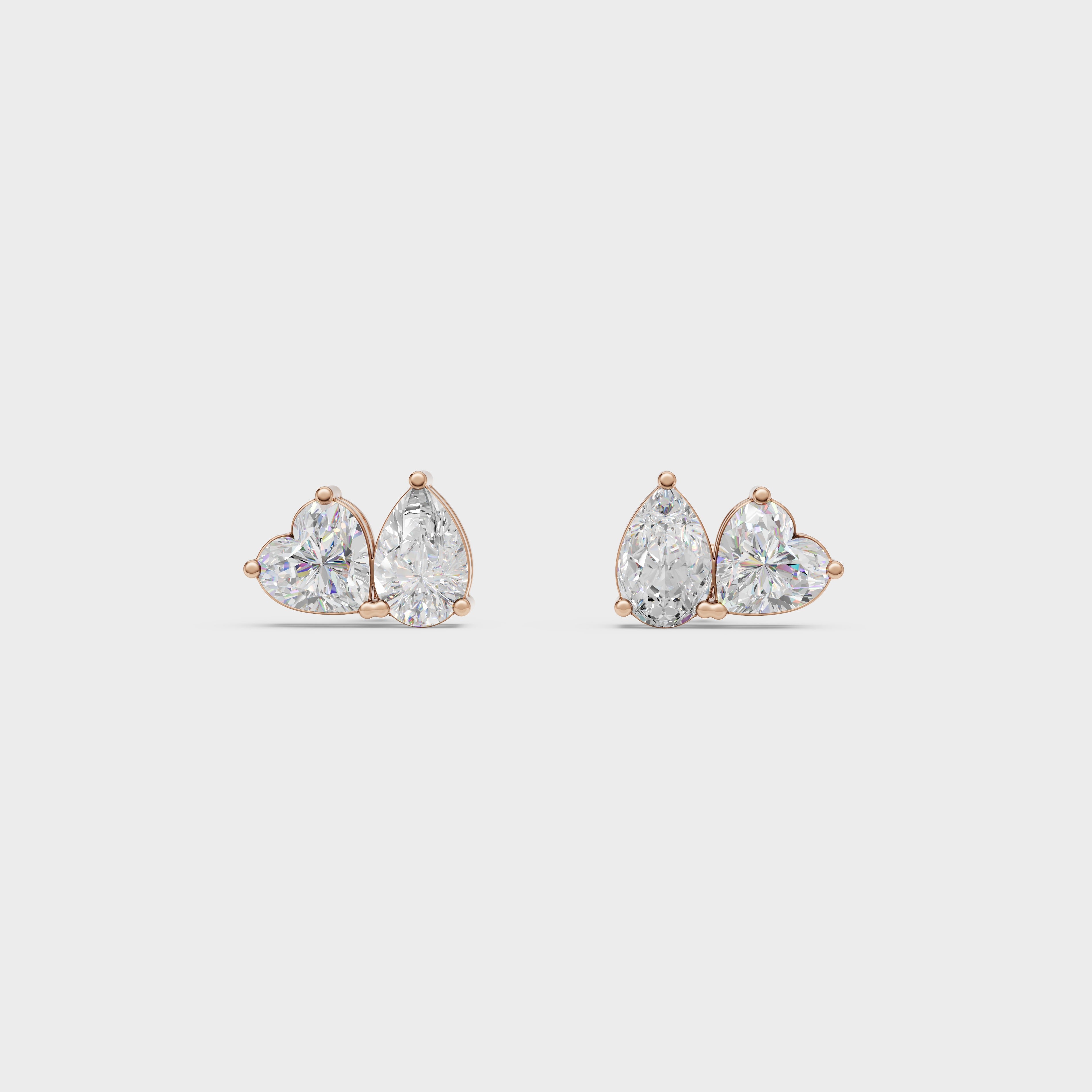 Heart &  Pear Studs