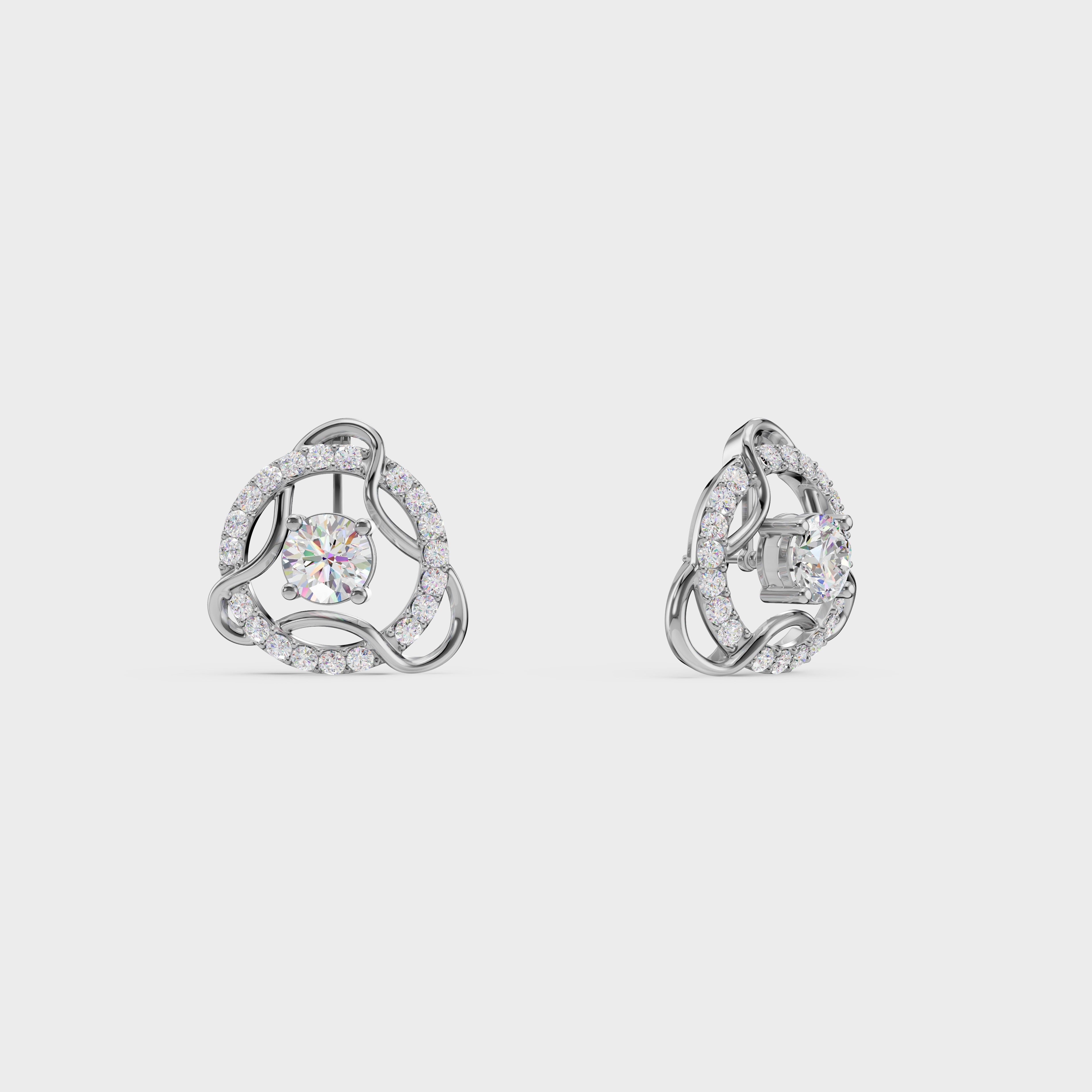 Modern Diamond 2 in 1 Earrings