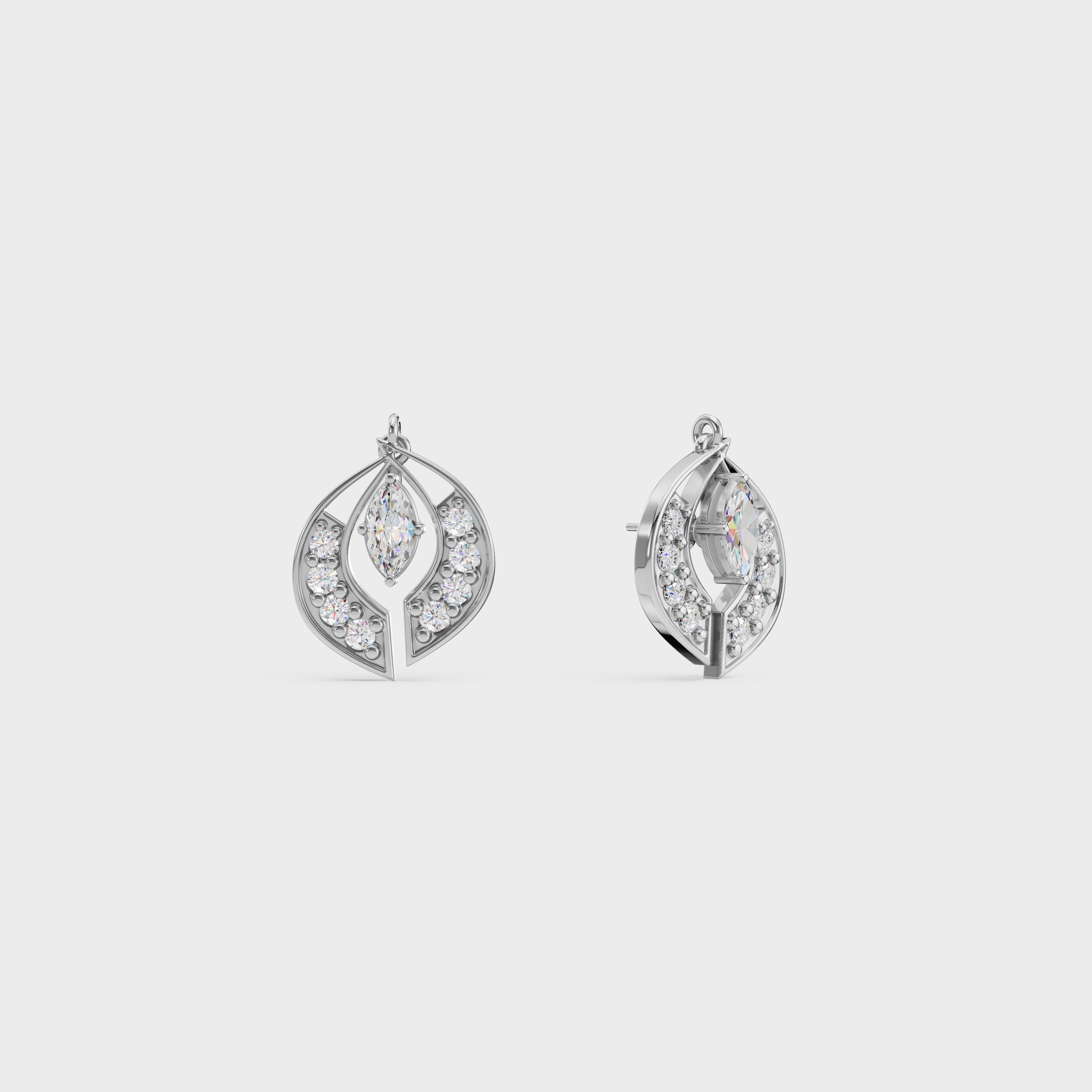 Marquise Cut 2 in 1 Stud And Drops