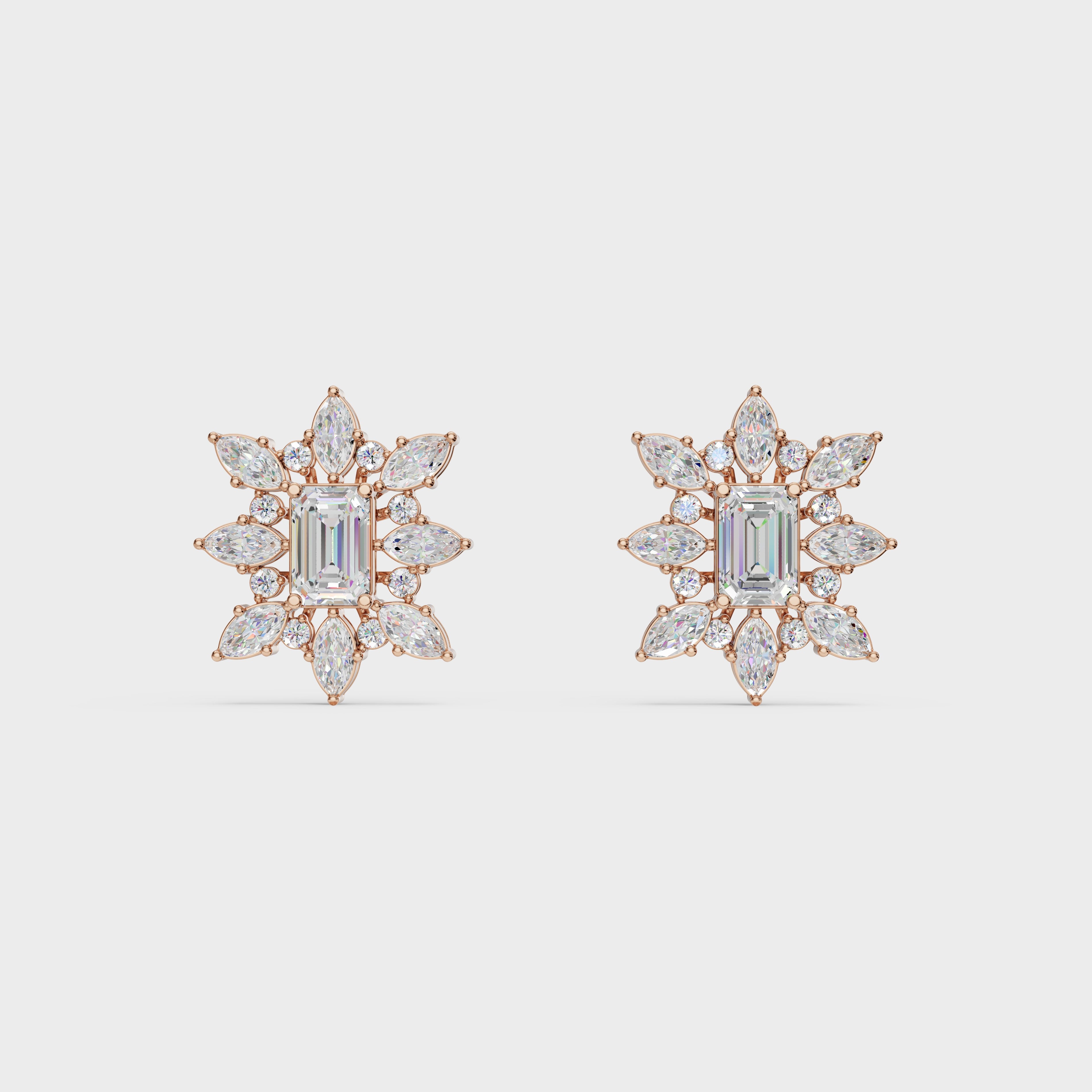 Emerald Flower theme Earrings