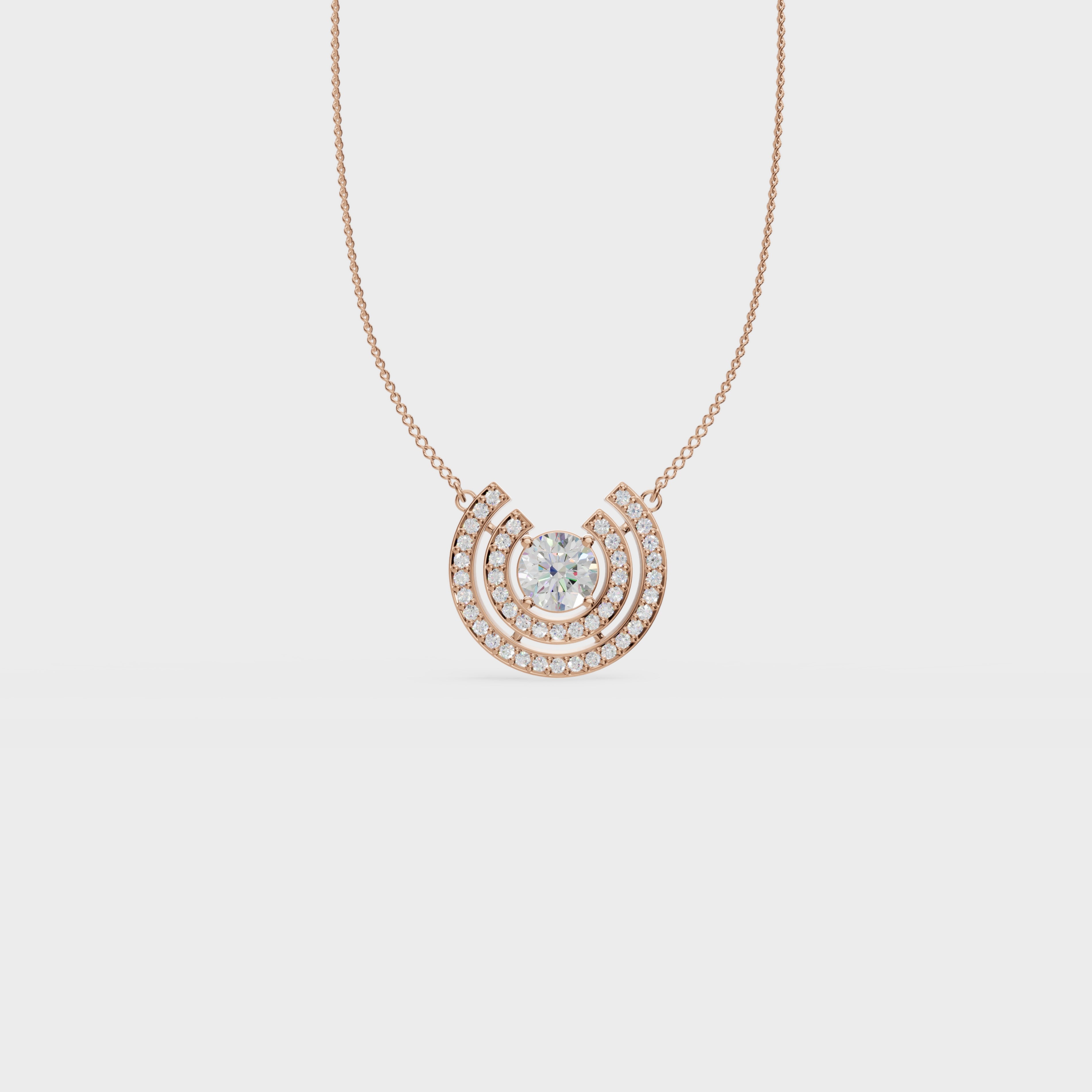 Good luck horseshoe Shape diamond pendant