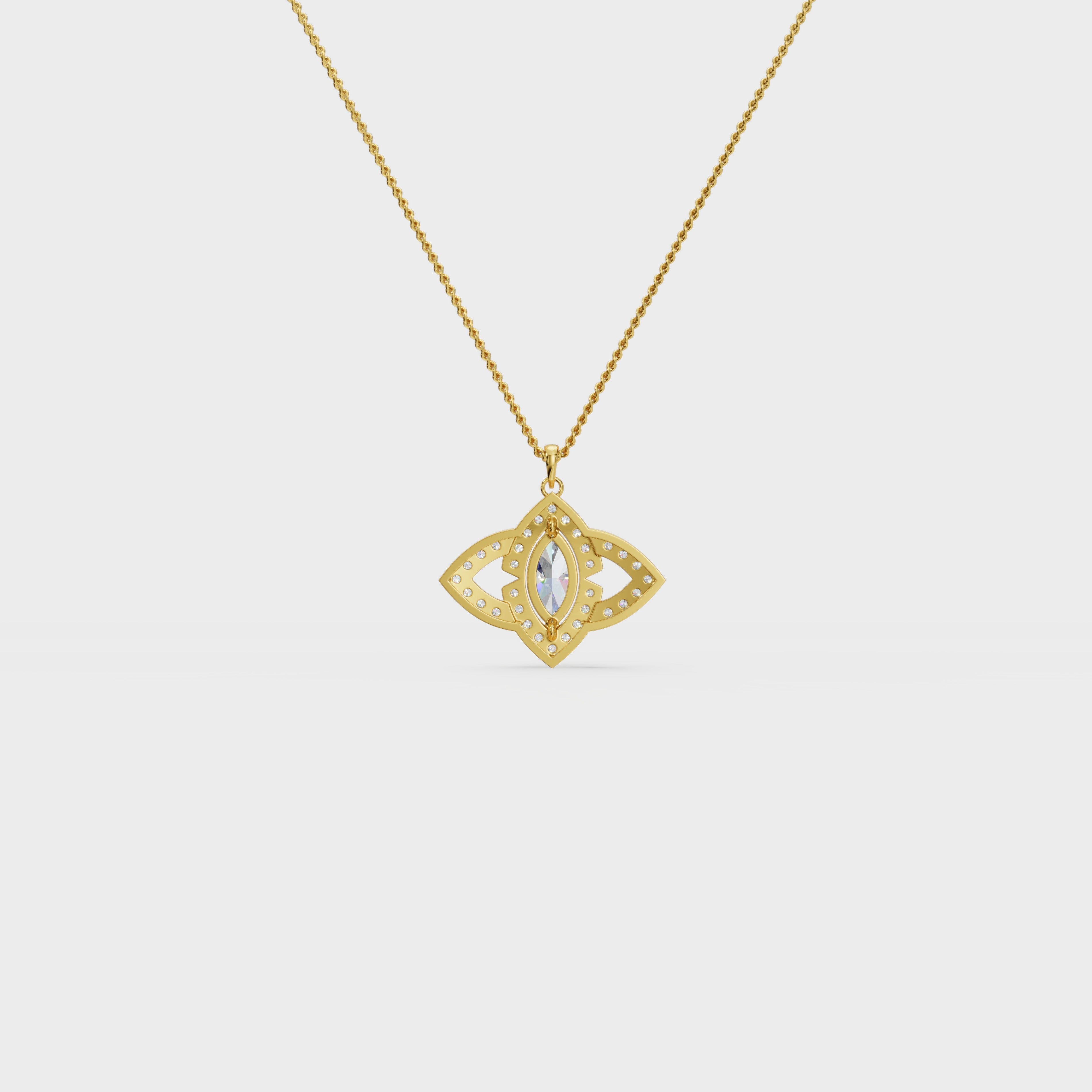 Halo evileye pear cut diamond Pendant
