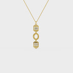Art Deco Baguette and Round Diamond Pendant