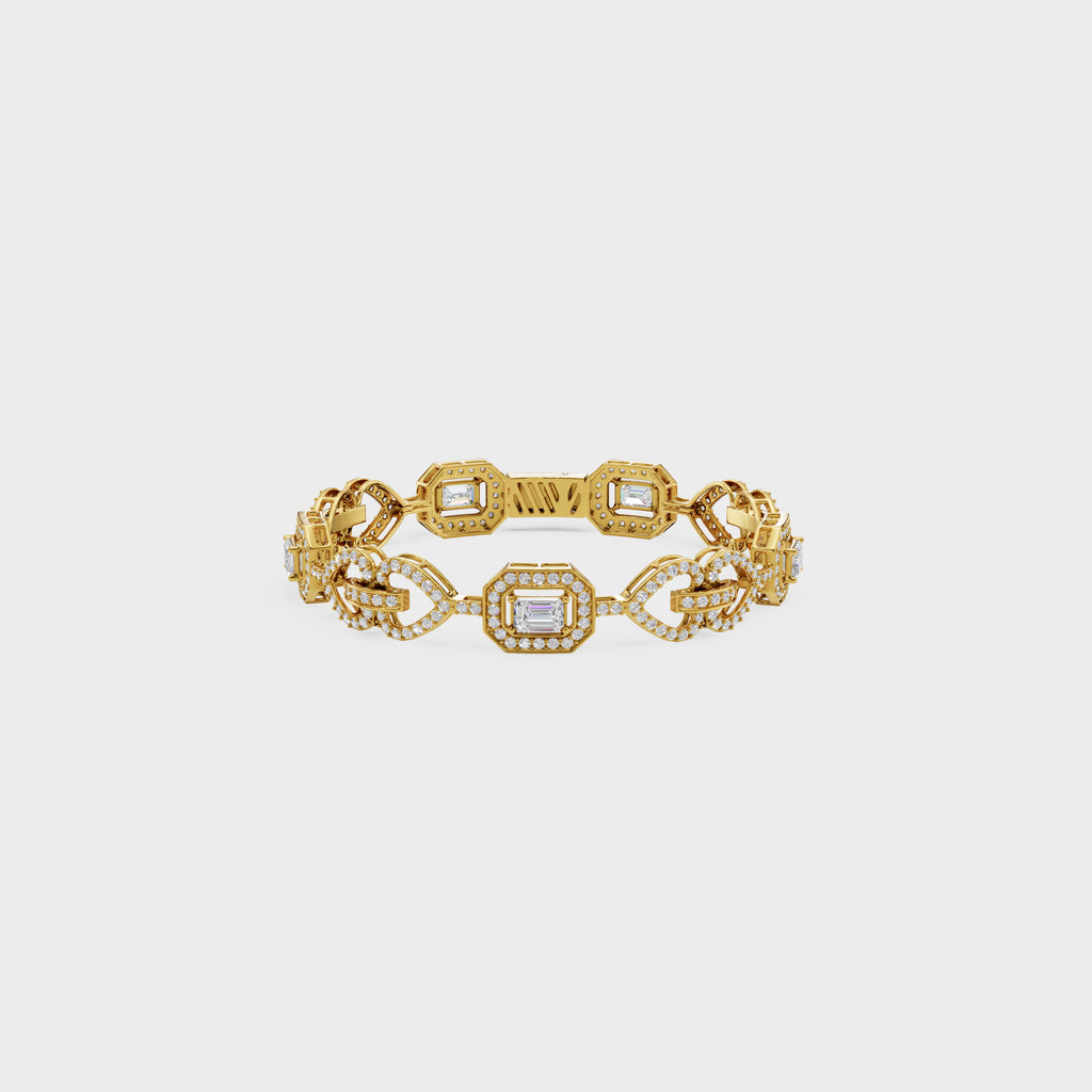 Luminous Heart Chain Emerald Cut Bracelet